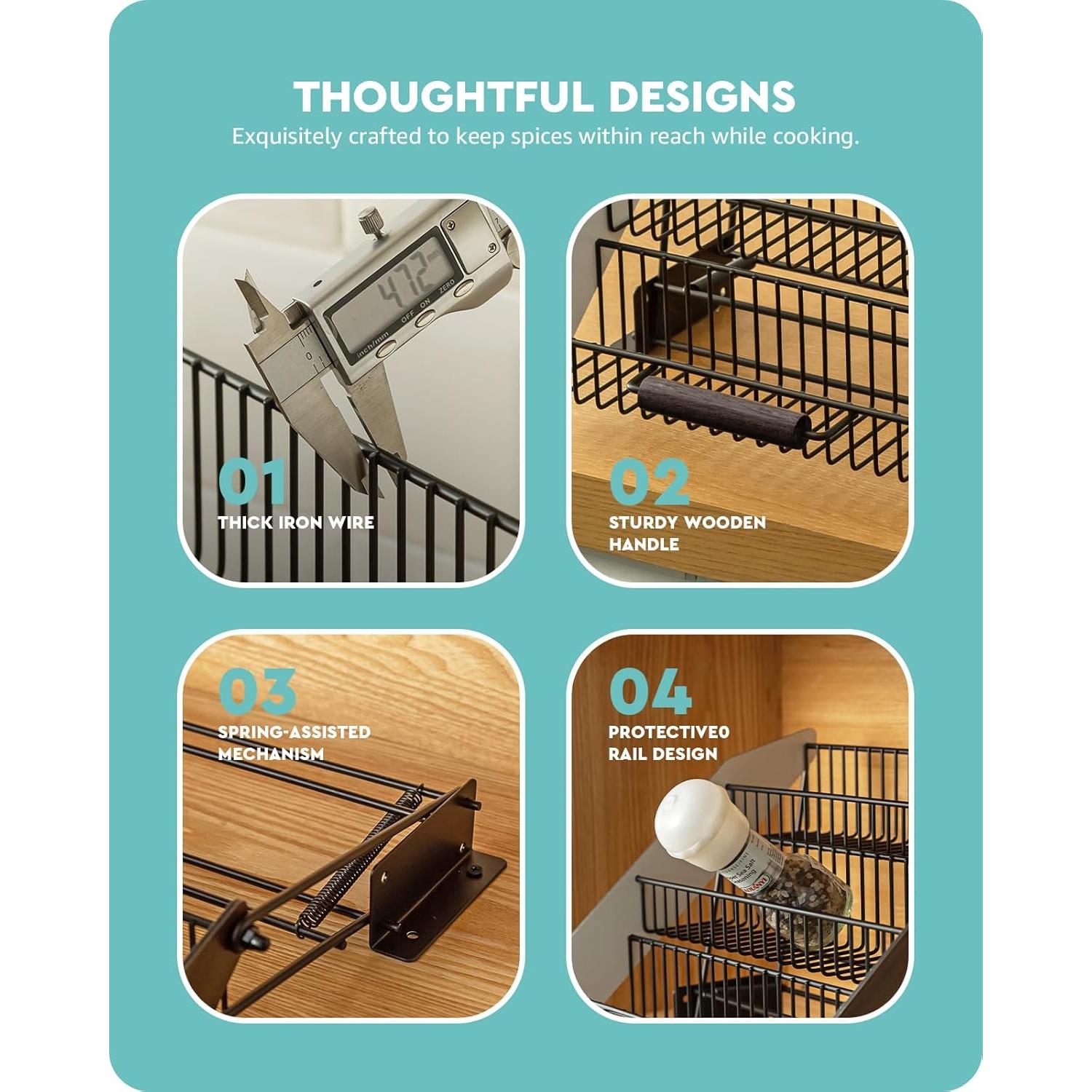 Estante Desplegable Baffect para Especias 3 Niveles - Cocina