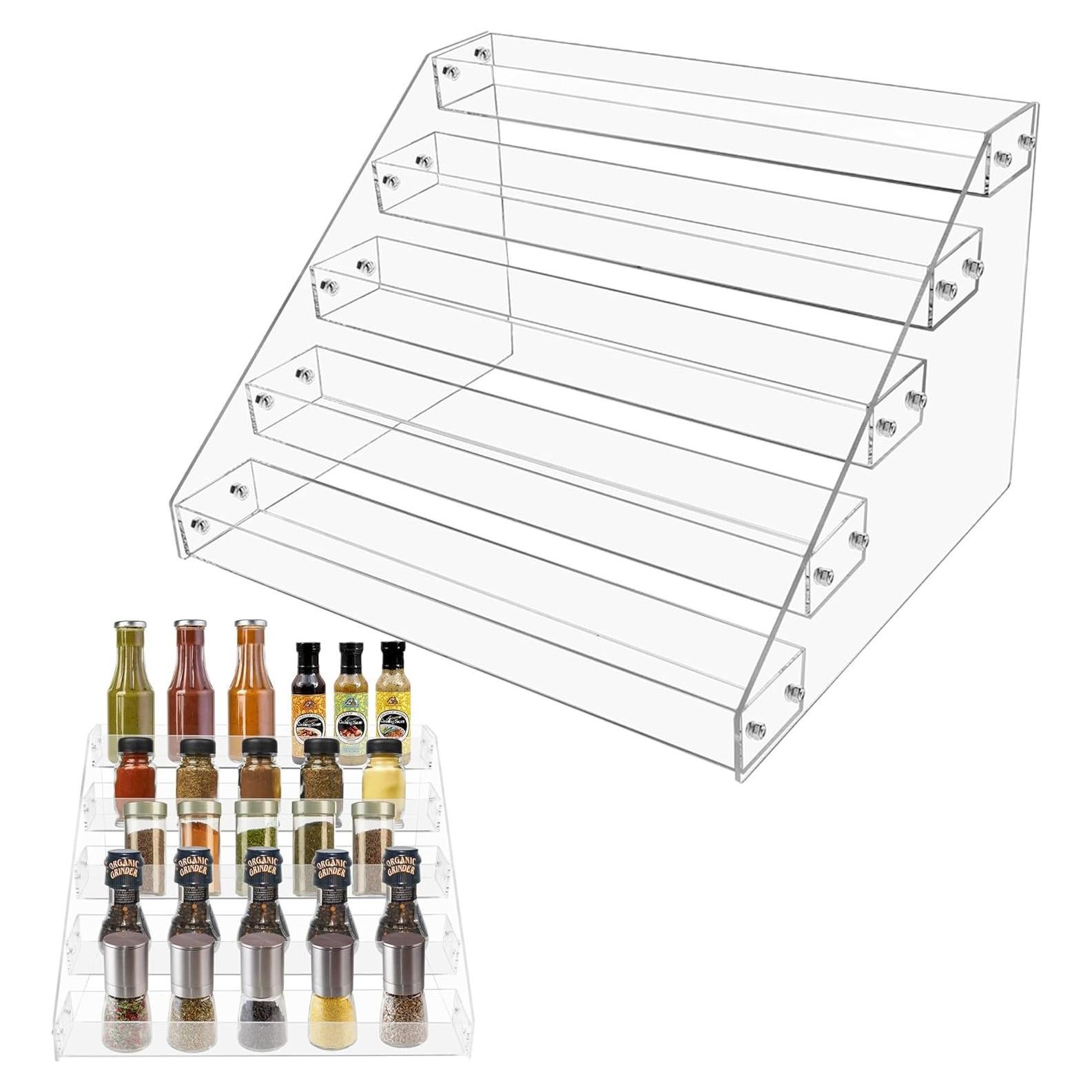 Estantes para Especias HUOIQIUE - Paquete de 2, 5 Niveles Acrílico