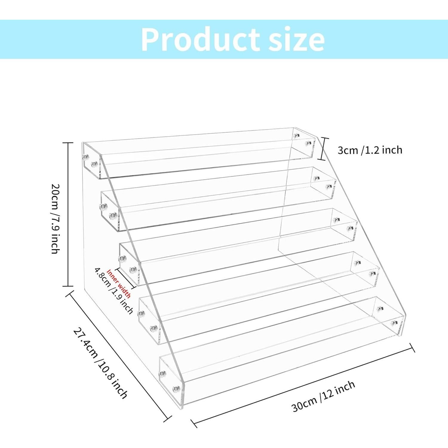 Estantes para Especias HUOIQIUE - Paquete de 2, 5 Niveles Acrílico