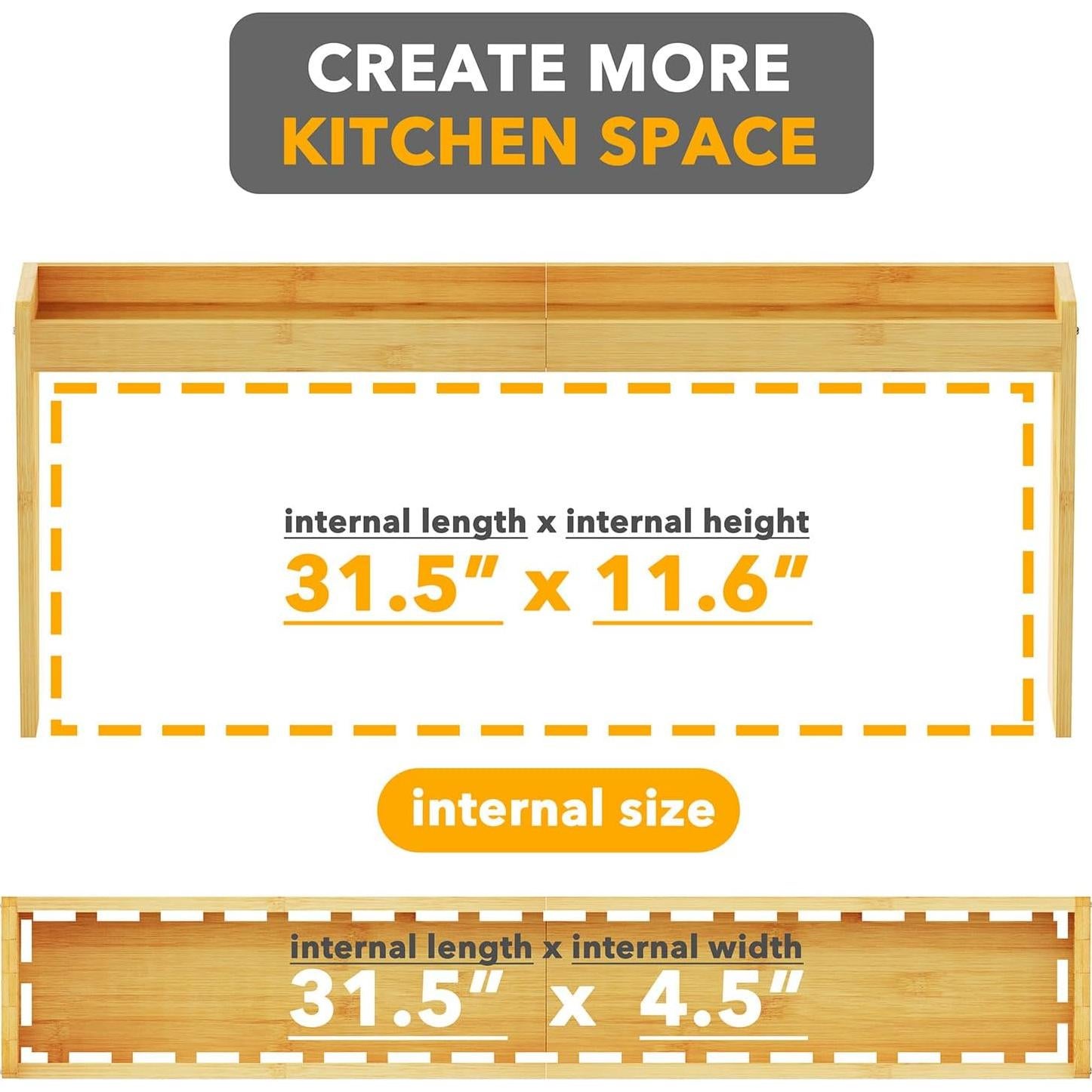 Estante para Especias SpaceAid de Bambú 80 cm sobre Estufa