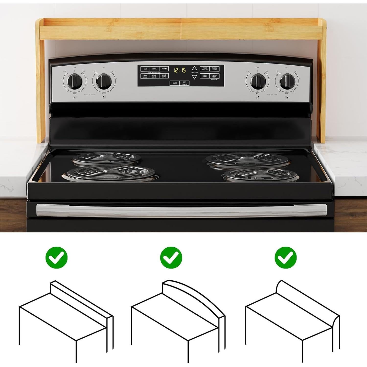 Estante para Especias SpaceAid de Bambú 80 cm sobre Estufa