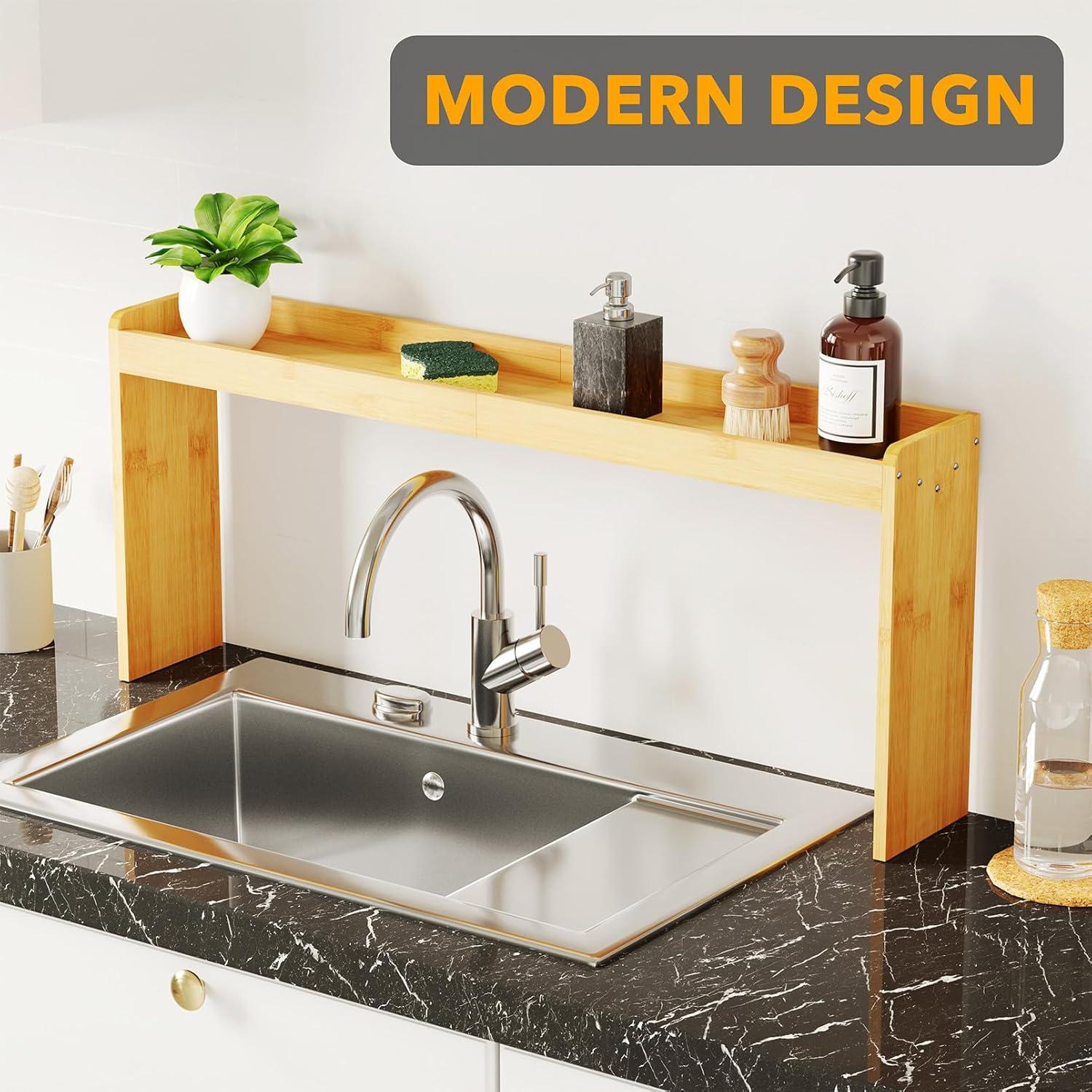 Estante para Especias SpaceAid de Bambú 80 cm sobre Estufa