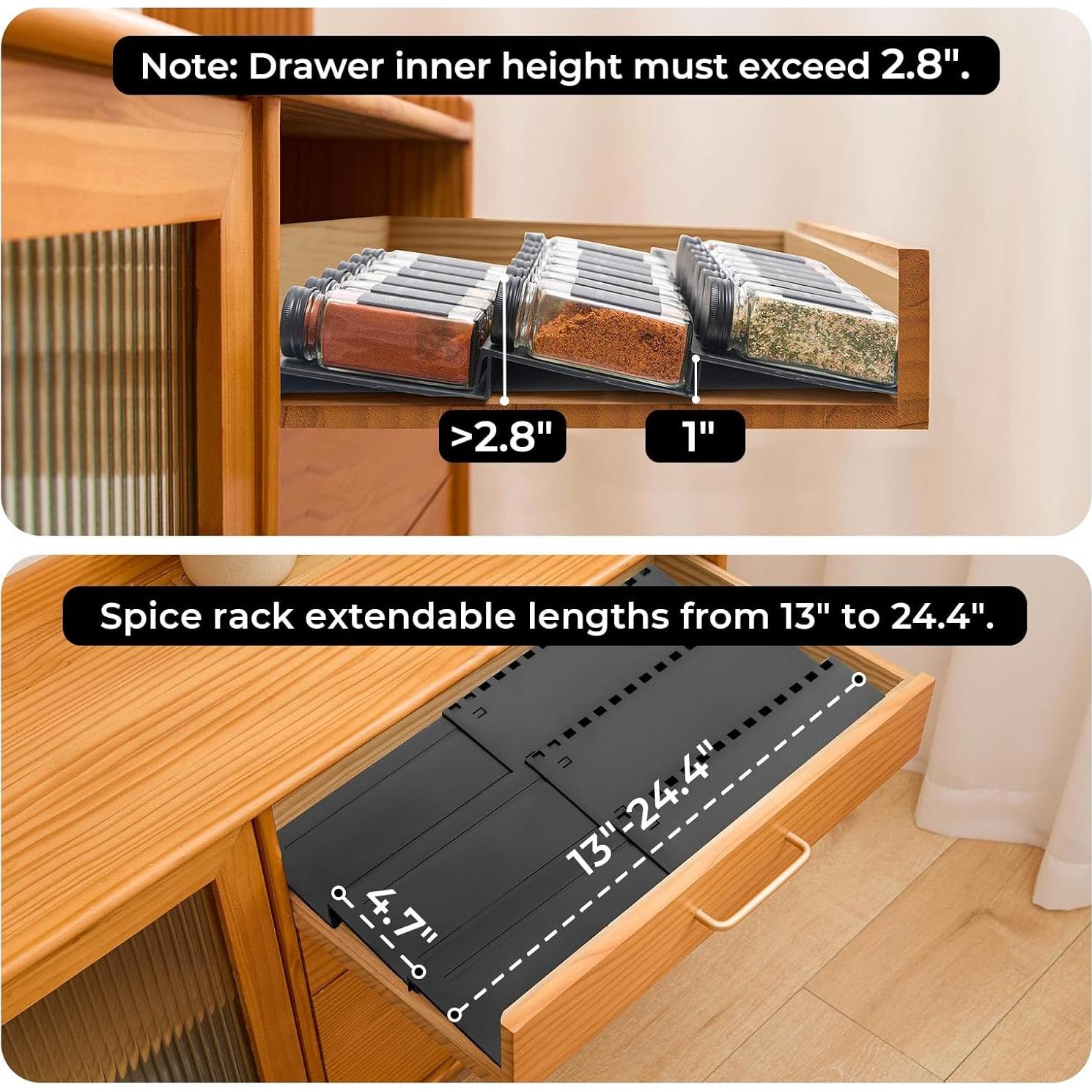 Organizador de Cajones para Especias Homhut - 4 Niveles Expandible