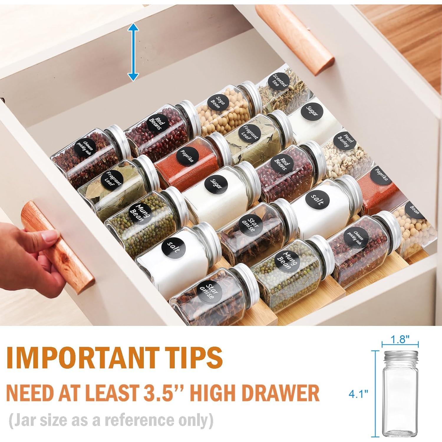 Organizador de Especias DEWVIE de Bambú Expandible 33-66 cm