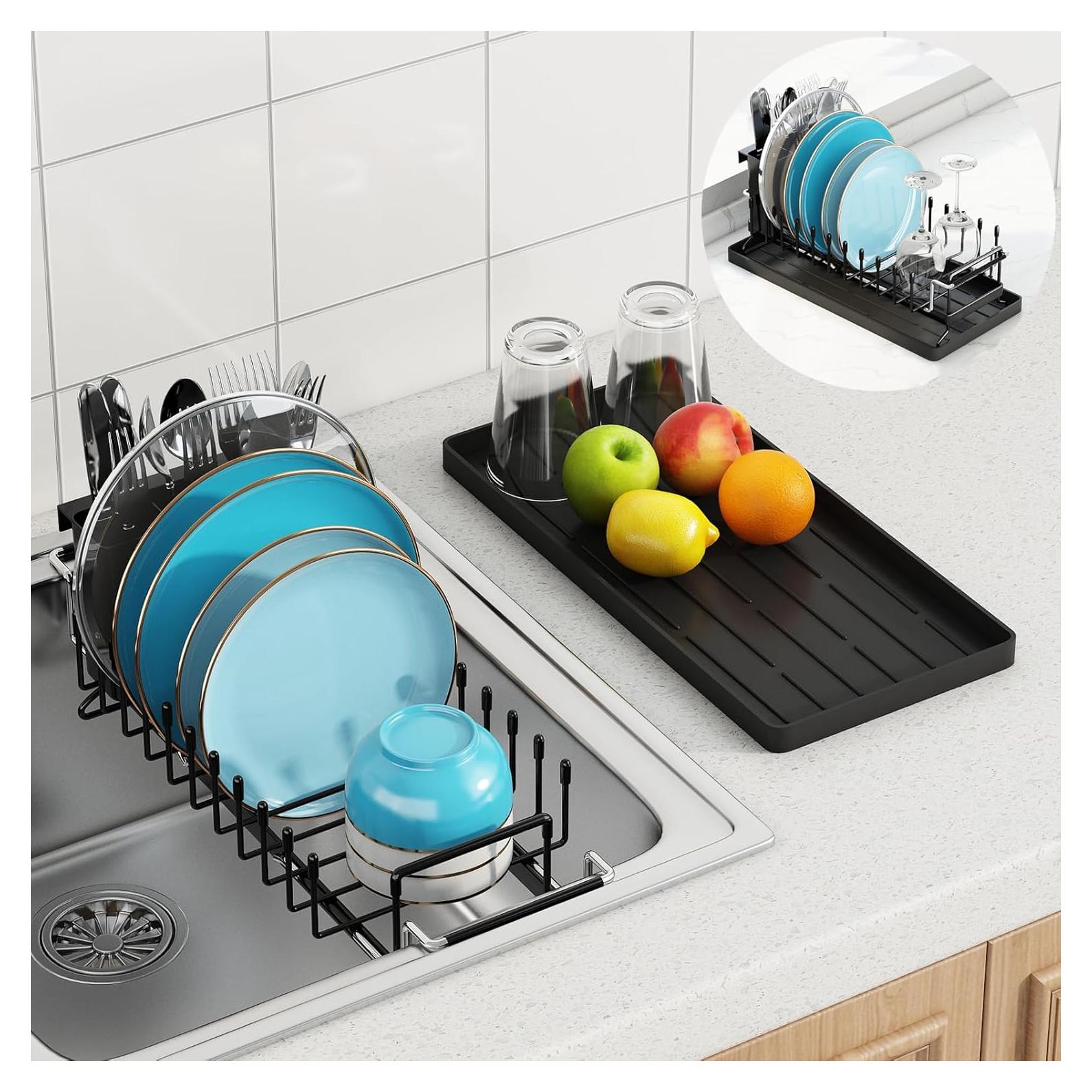 Estante para Secar Platos ANTOPY Expandible Negro 16.8x34.3 cm