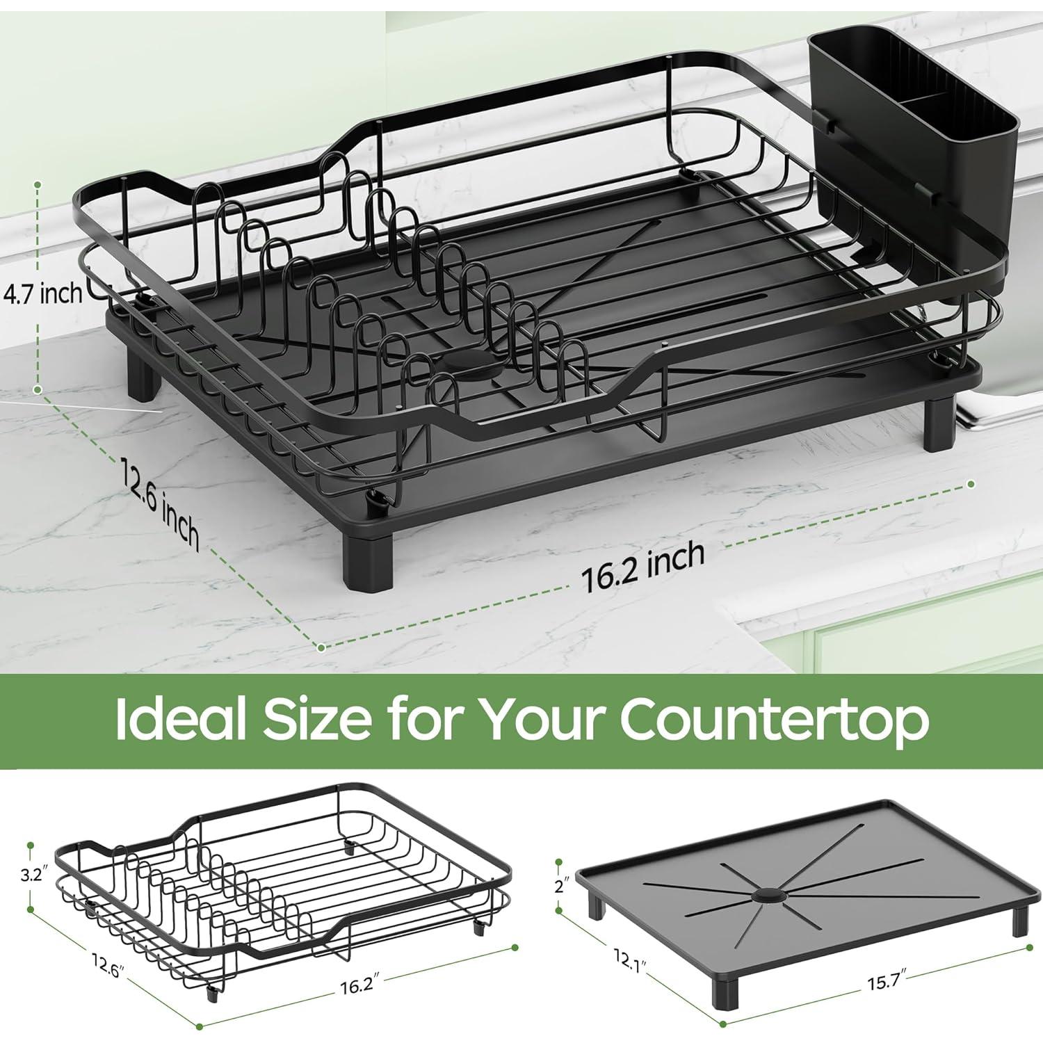 Escurridor de Platos ROTTOGOON Acero Inoxidable 41.1x32cm Negro