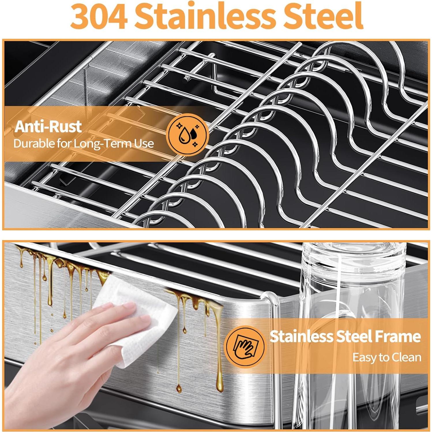 Escurridor de Platos Expandible Urackify Acero Inoxidable 304