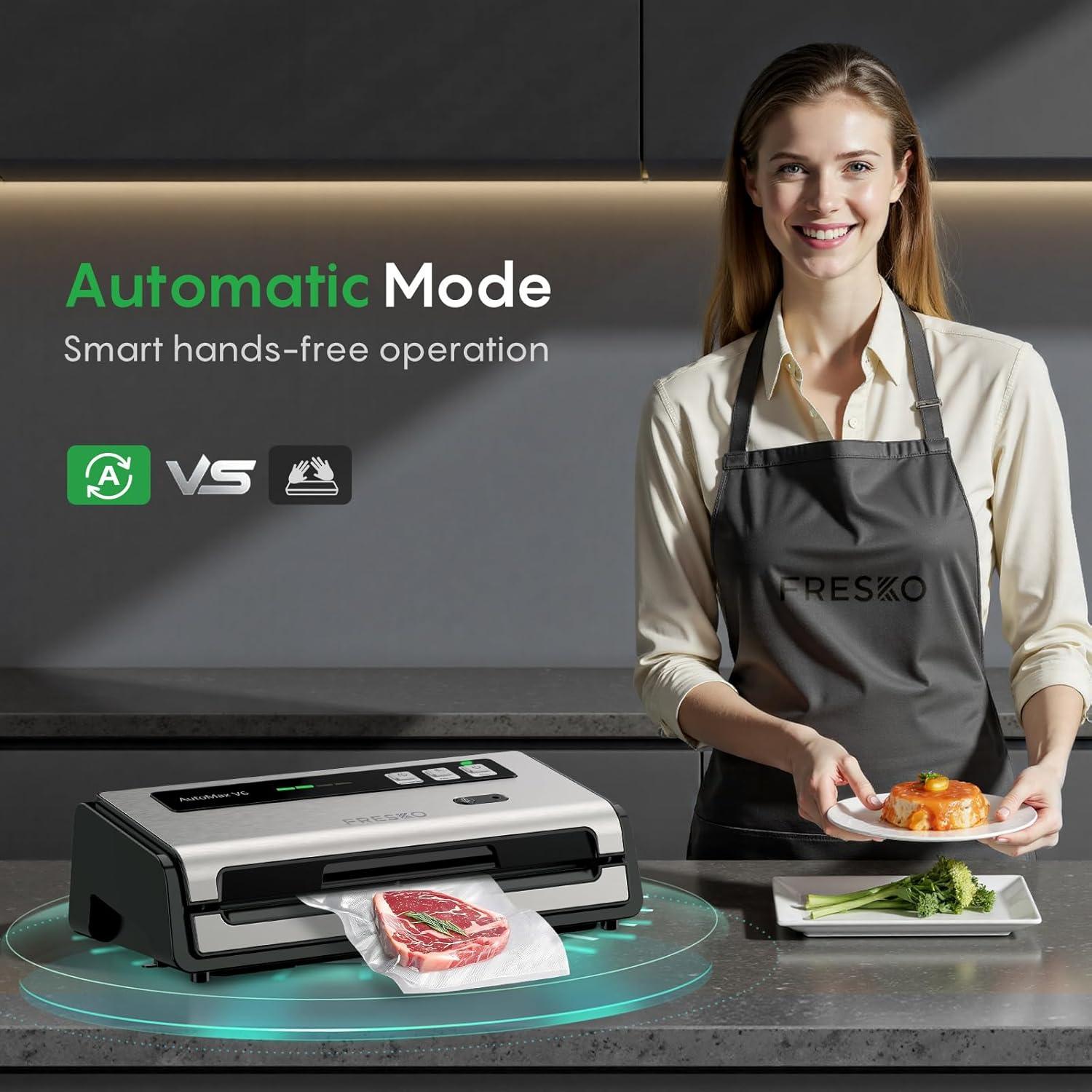 Sellador al Vacío FRESKO V6 Automático con Cortador y 2 Rollos