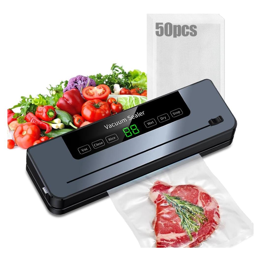 Sellador al vacío Lwuey 5 en 1 con 50 bolsas 17x25 cm