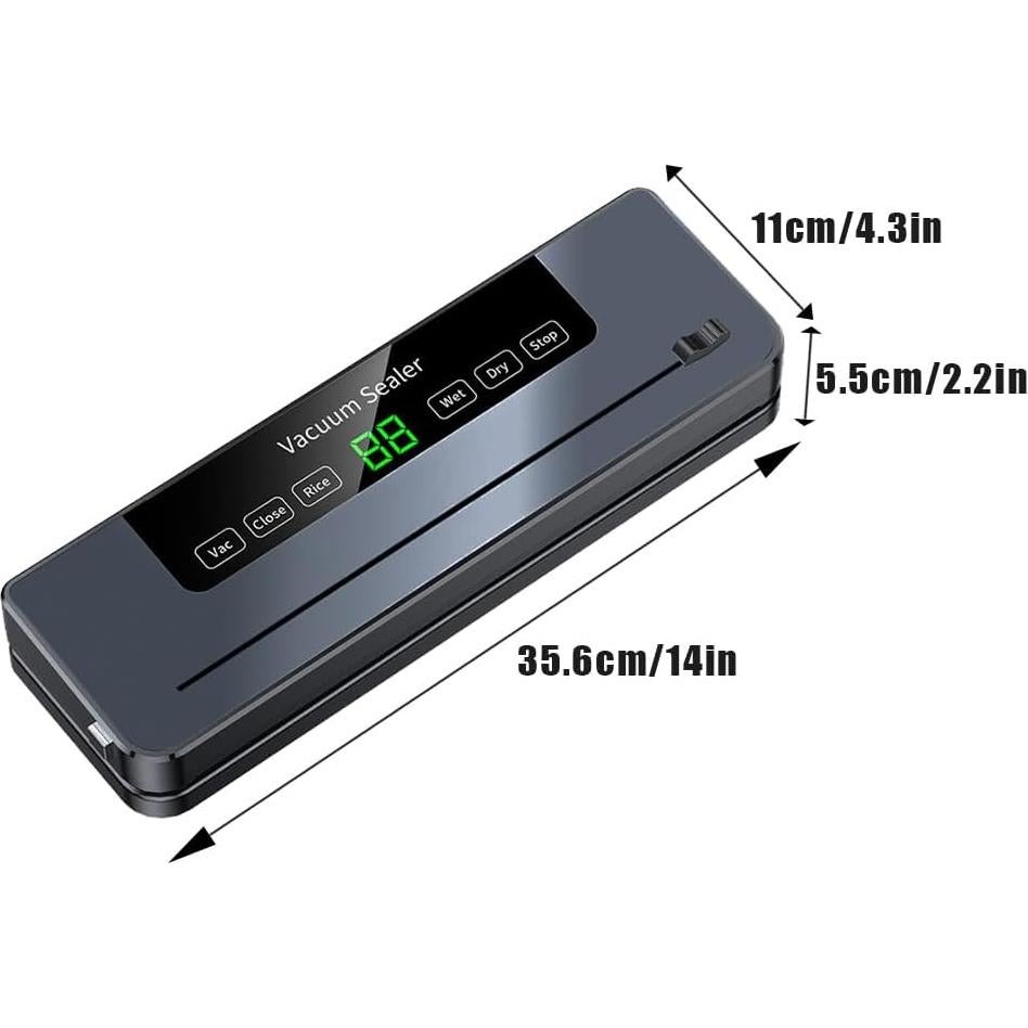 Sellador al vacío Lwuey 5 en 1 con 50 bolsas 17x25 cm