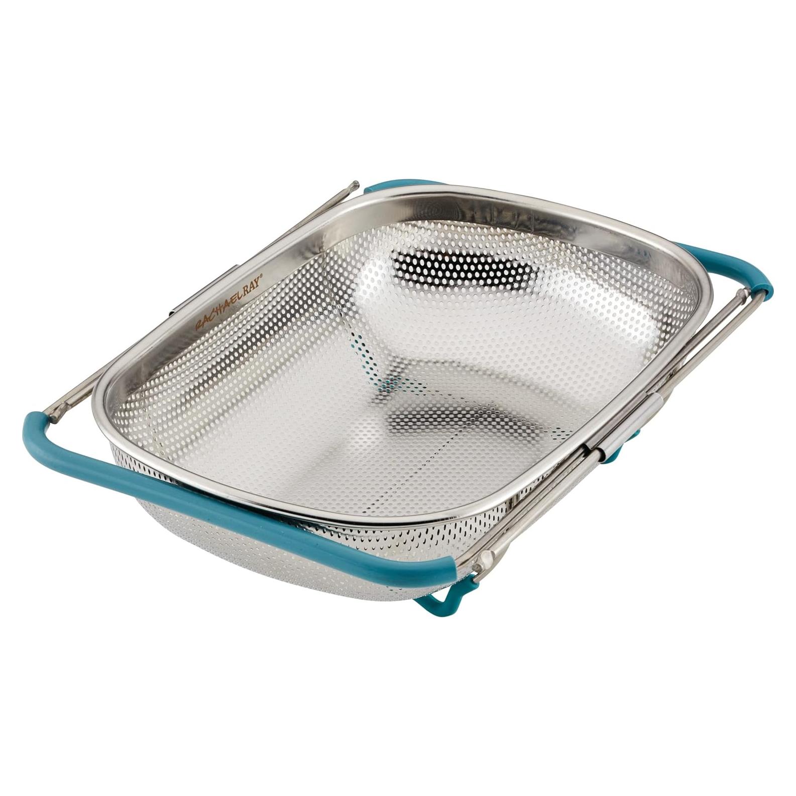 Colador Rachael Ray 4.5L Acero Inoxidable Azul Agave