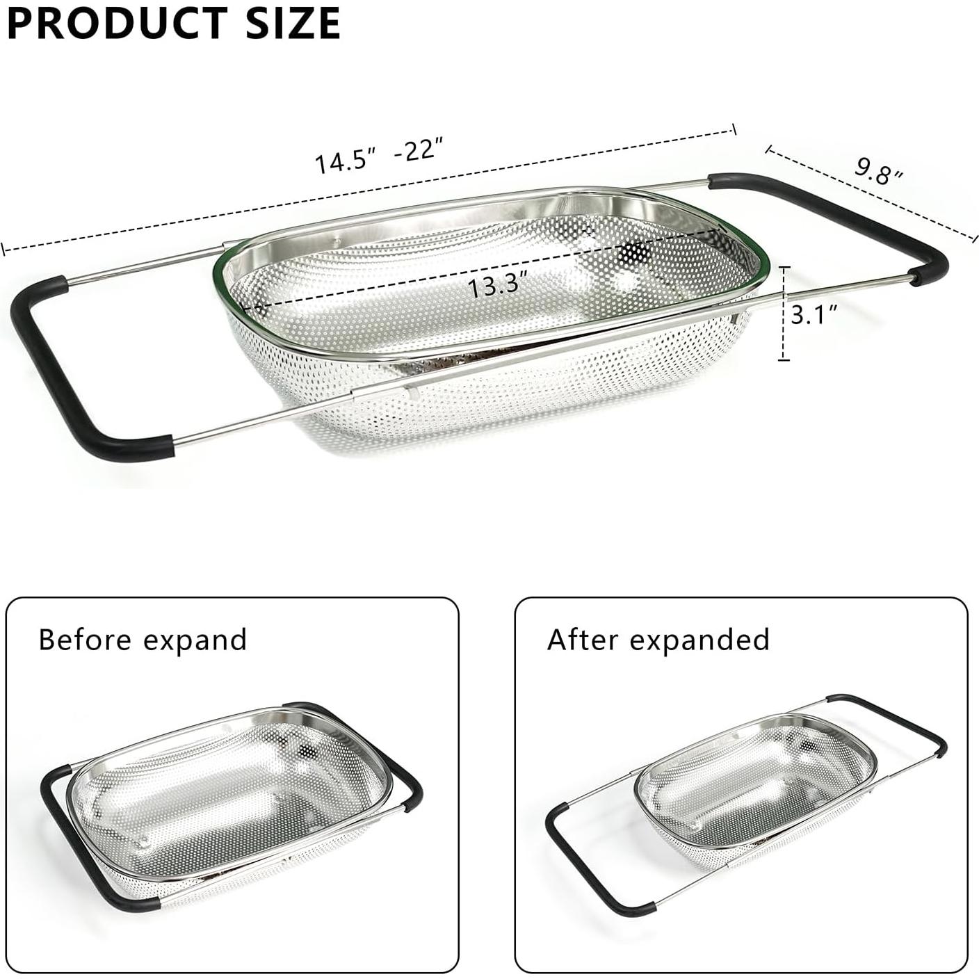 Colador de acero inoxidable REDANT expandible 38-54 cm