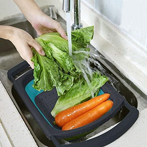 Juego de coladores plegables QiMH 3 en 1 de silicona 6L