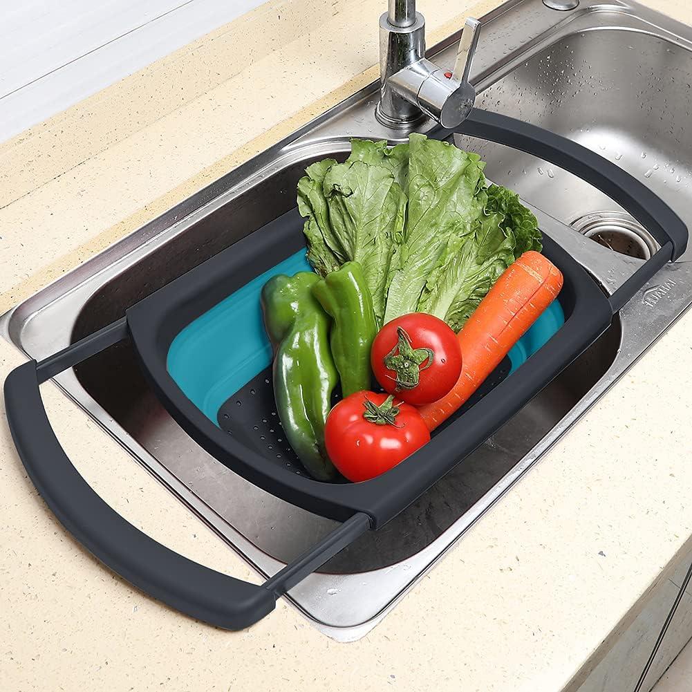 Juego de coladores plegables QiMH 3 en 1 de silicona 6L