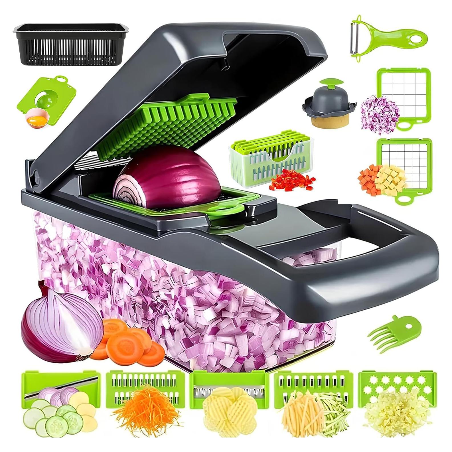 Picador de Verduras Multifuncional Genérico 16 en 1 Acero Inoxidable