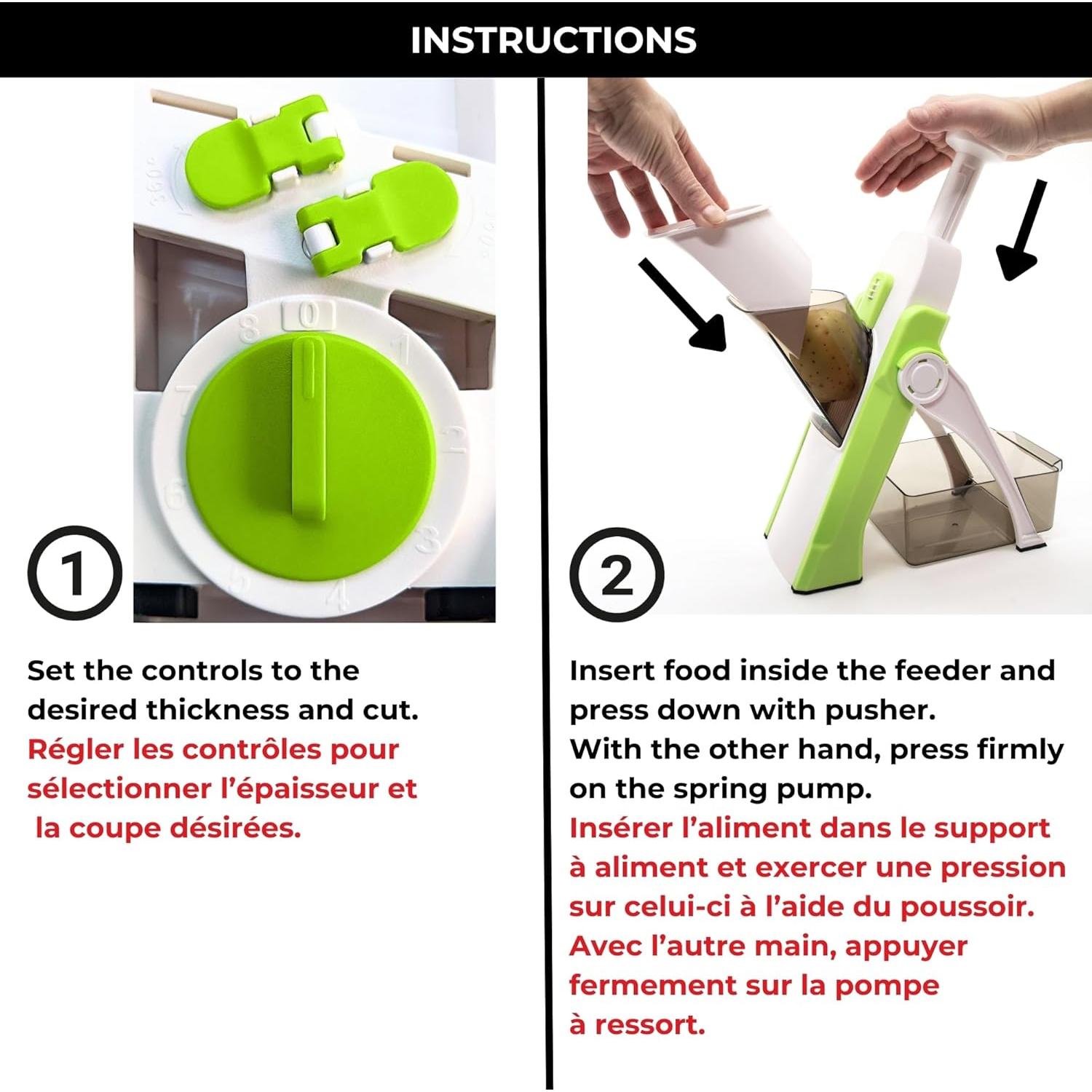 Mandolina Vertical Starfrit Pump'n'Slice - Picadora Ajustable 0.5-8mm