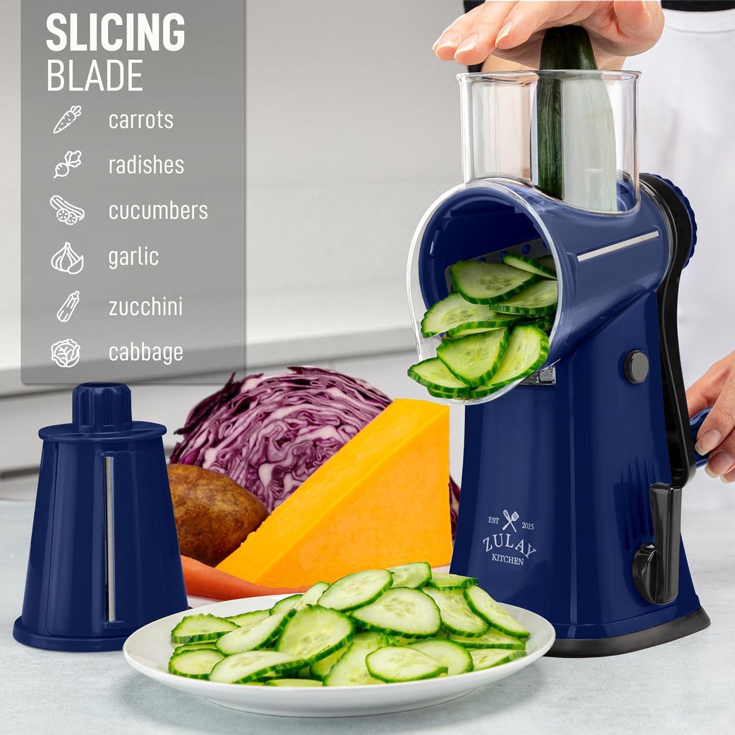 Rallador de Queso Manual Zulay Kitchen 5 Cuchillas Zafiro