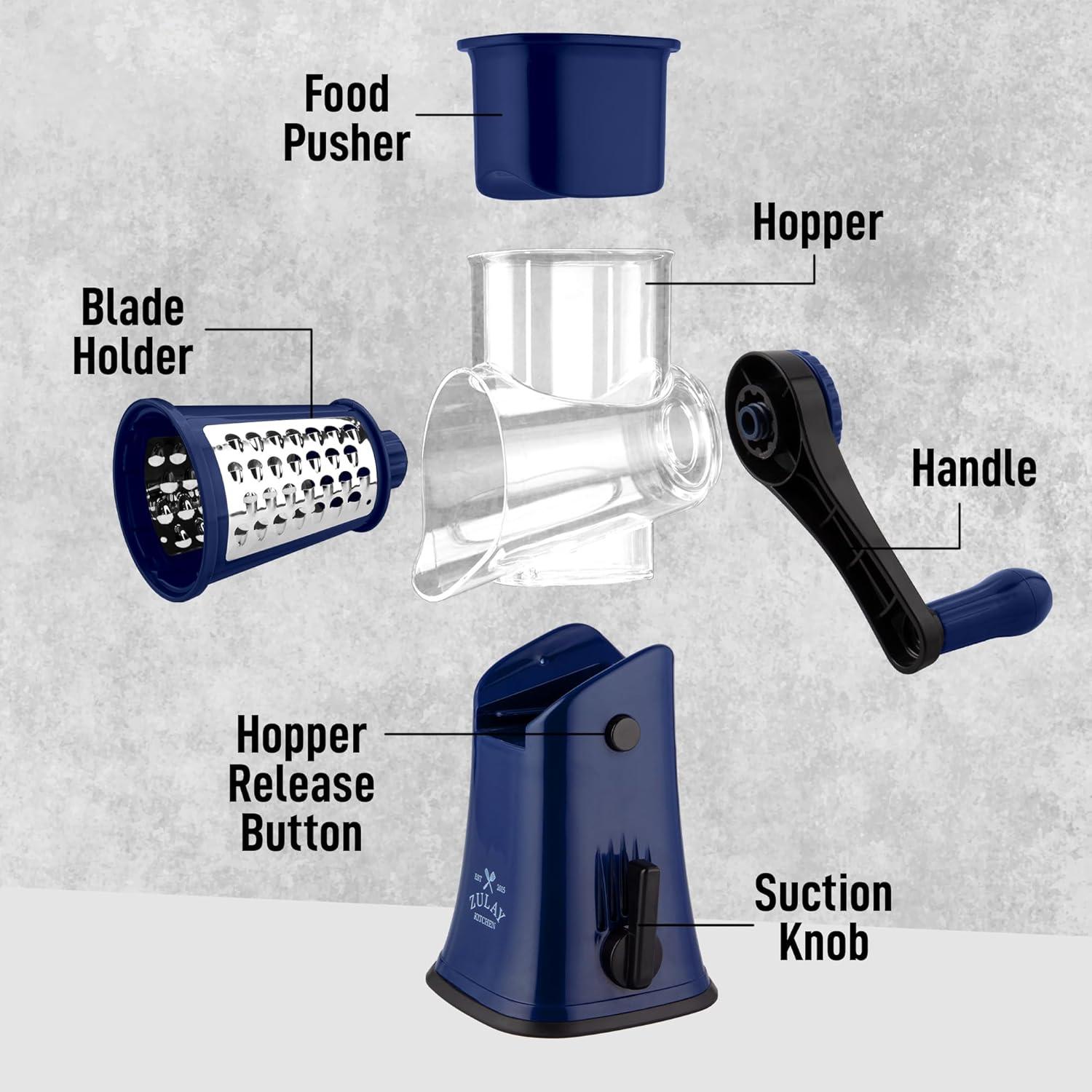 Rallador de Queso Manual Zulay Kitchen 5 Cuchillas Zafiro