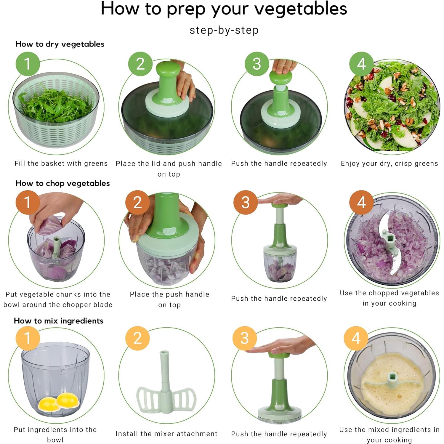 Ensaladera y Picadora Brieftons 6.34L - Compacta y Eficaz