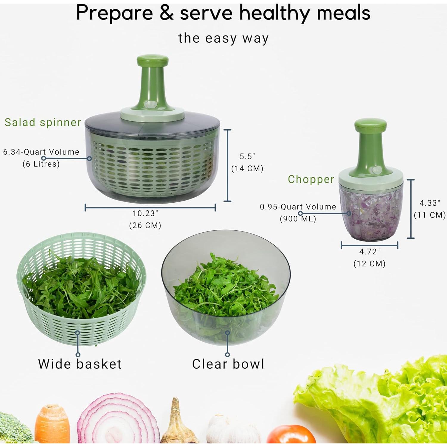 Ensaladera y Picadora Brieftons 6.34L - Compacta y Eficaz