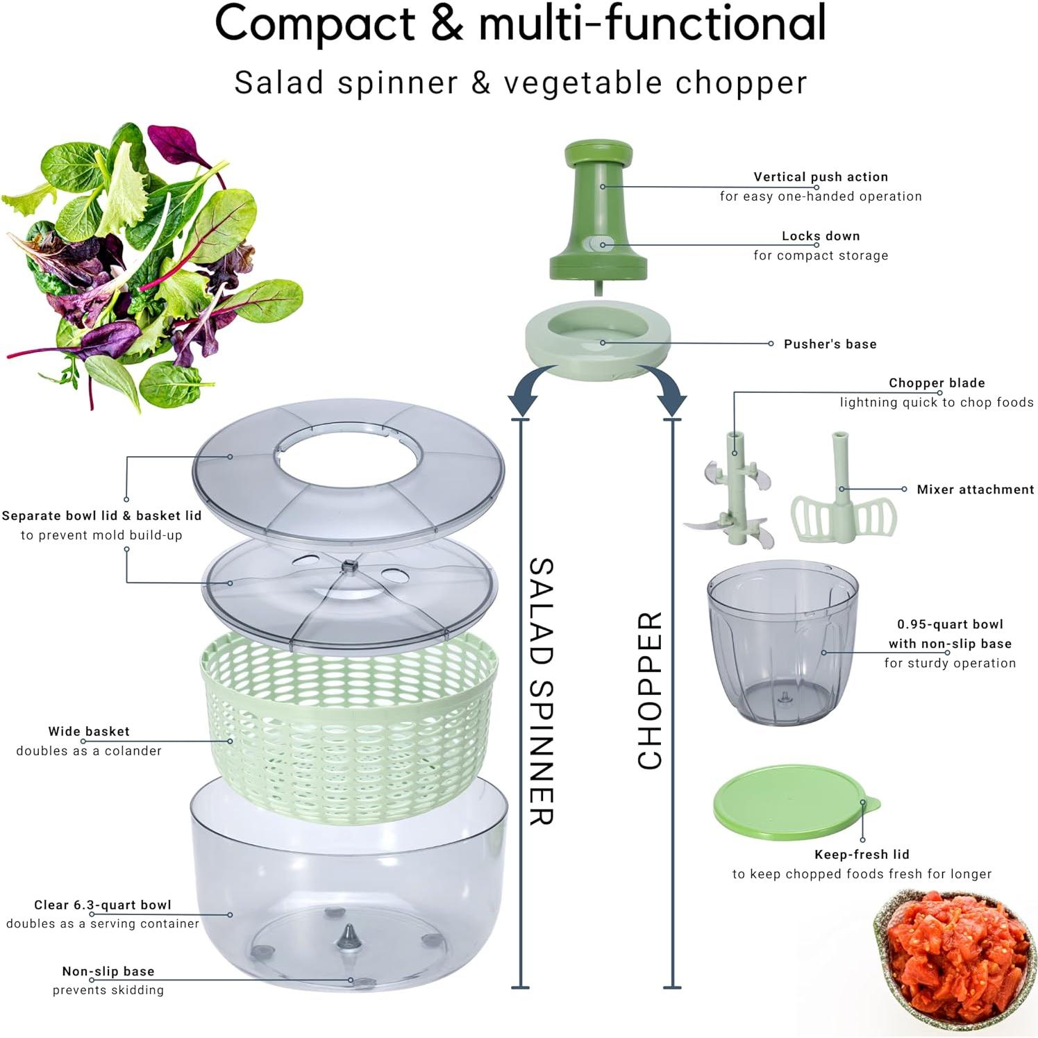 Ensaladera y Picadora Brieftons 6.34L - Compacta y Eficaz