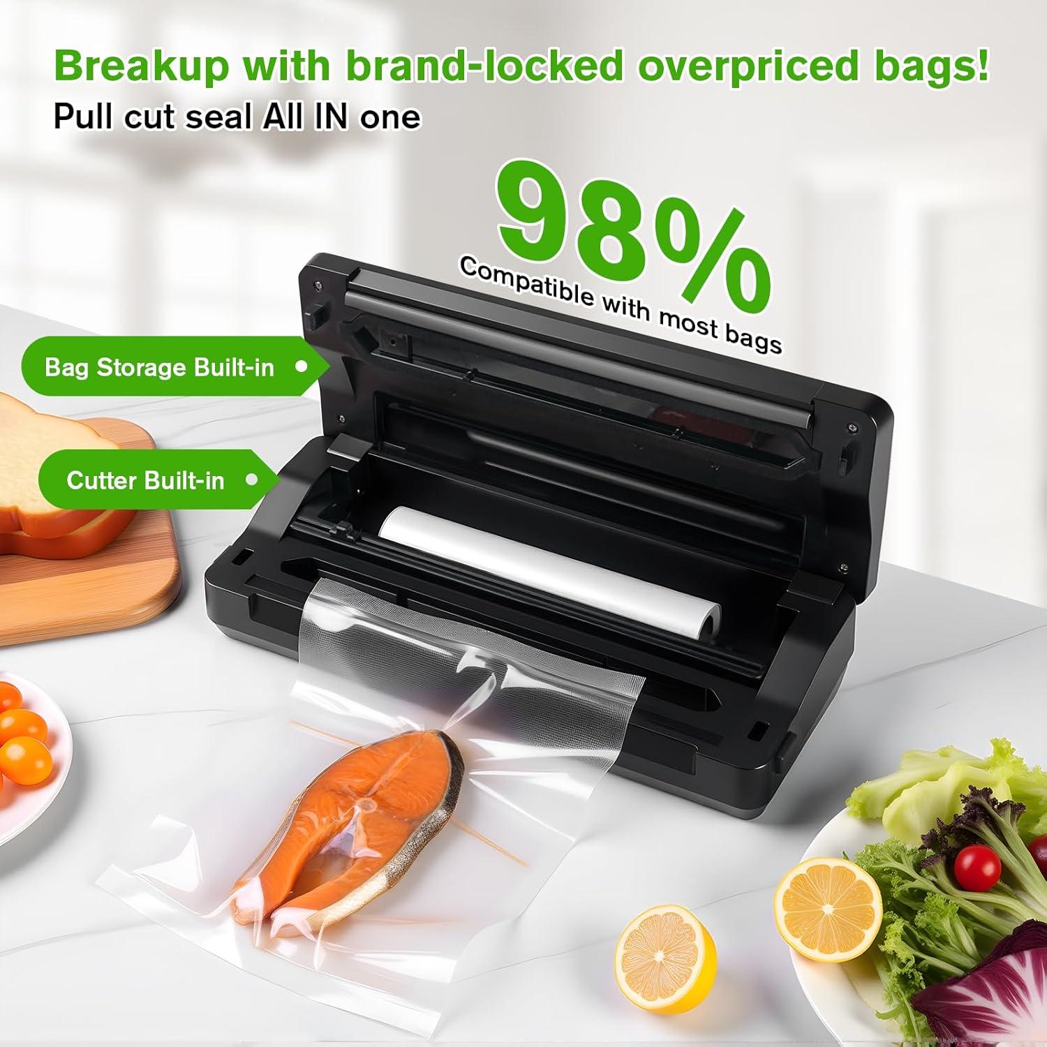 Sellador al vacío YIERRY 120W con 5 Modos y Cortador