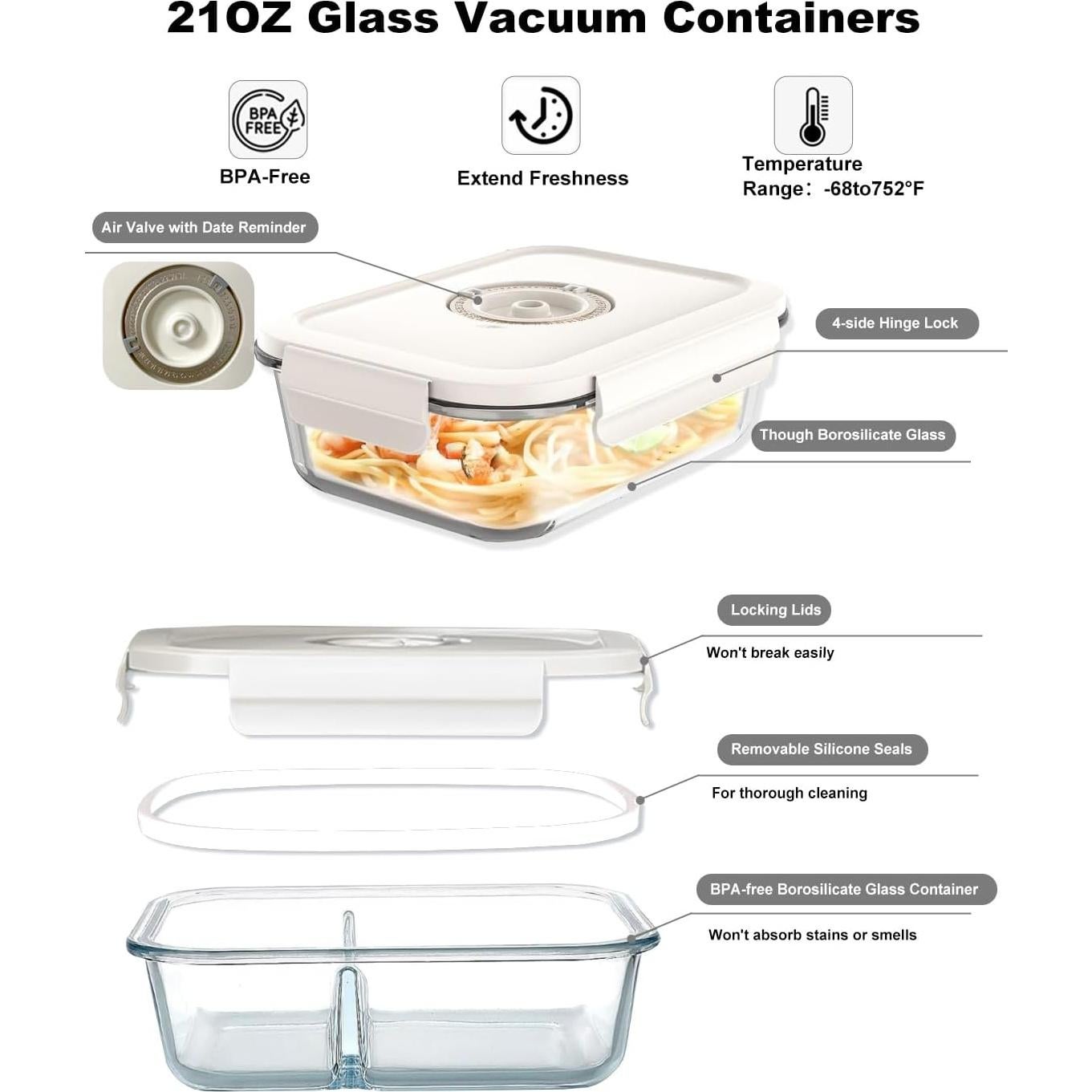 Sellador al Vacío WangshengLe + Contenedor Vidrio + 5 Bolsas