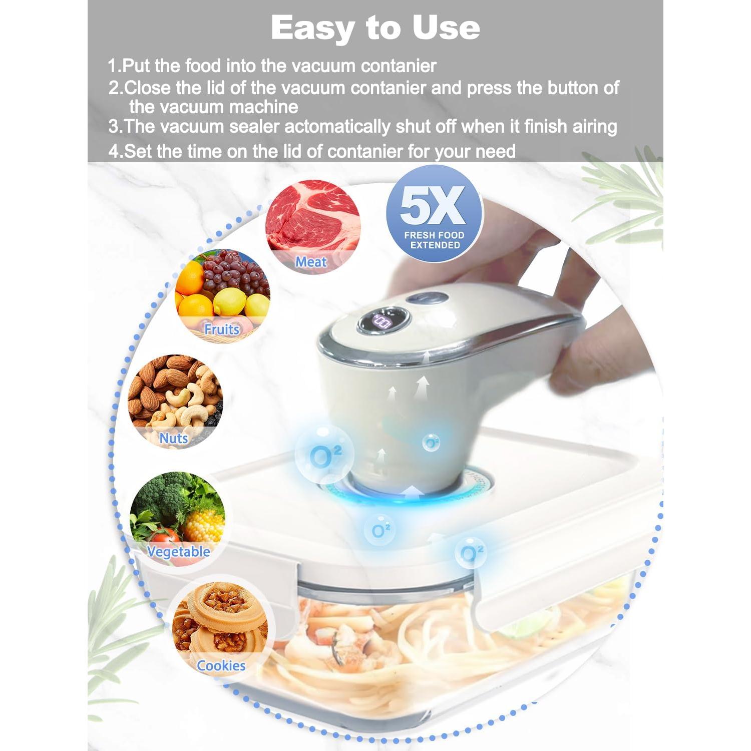 Sellador al Vacío WangshengLe + Contenedor Vidrio + 5 Bolsas