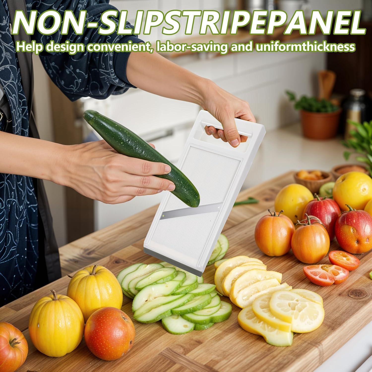 Rebanador Mandolina de Mano Classicseali - Acero Inoxidable, Blanco