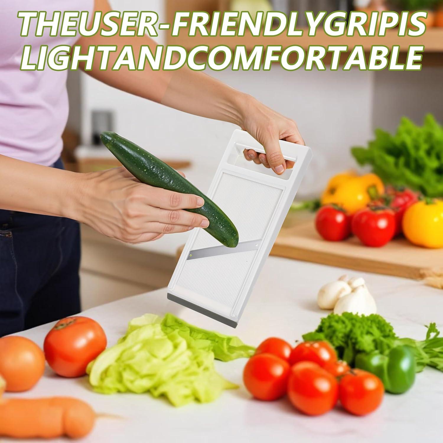 Rebanador Mandolina de Mano Classicseali - Acero Inoxidable, Blanco