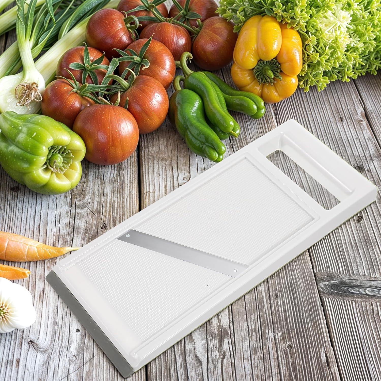 Rebanador Mandolina de Mano Classicseali - Acero Inoxidable, Blanco