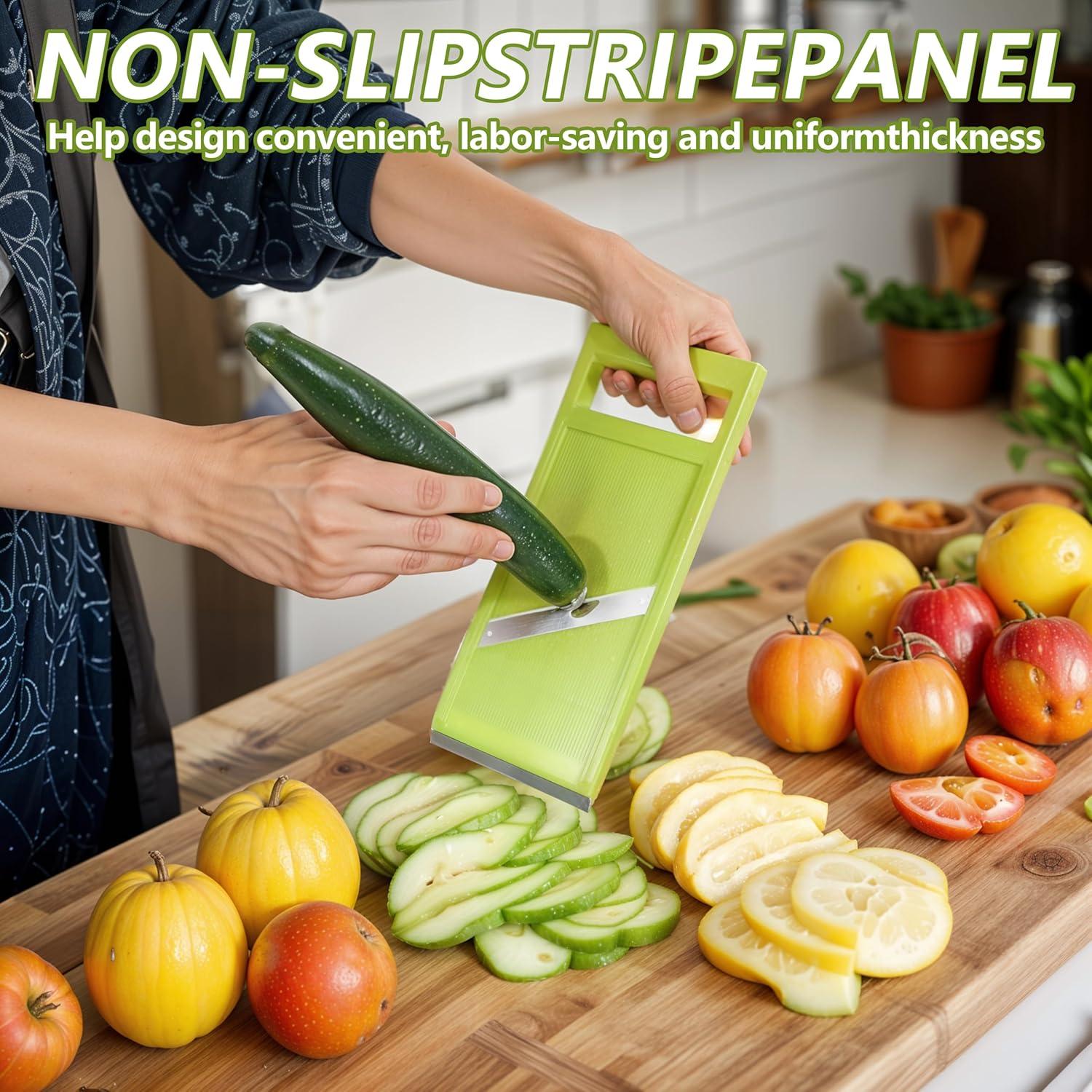 Cortador de Mandolina de Mano Oruola - Acero Inoxidable Verde