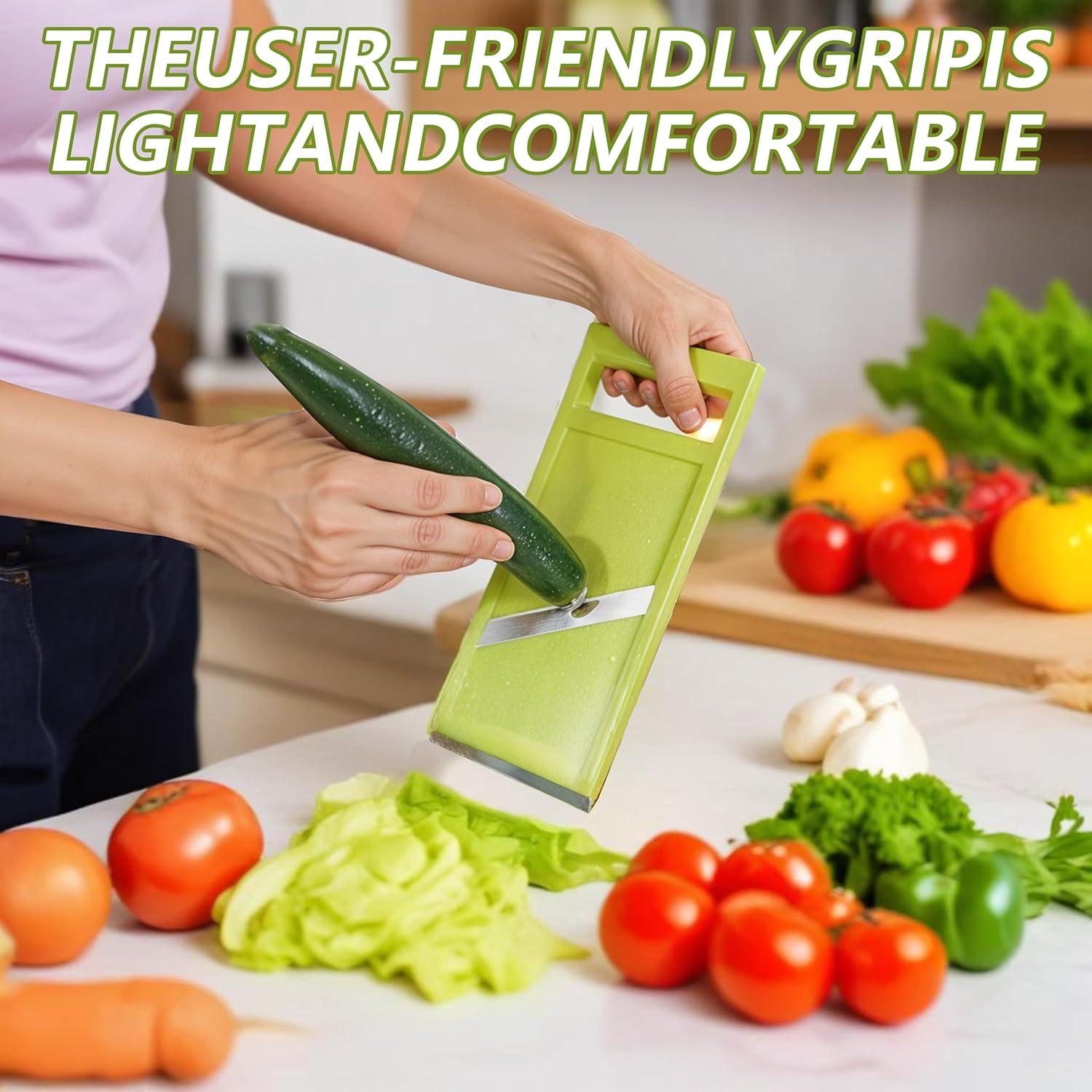 Cortador de Mandolina de Mano Oruola - Acero Inoxidable Verde