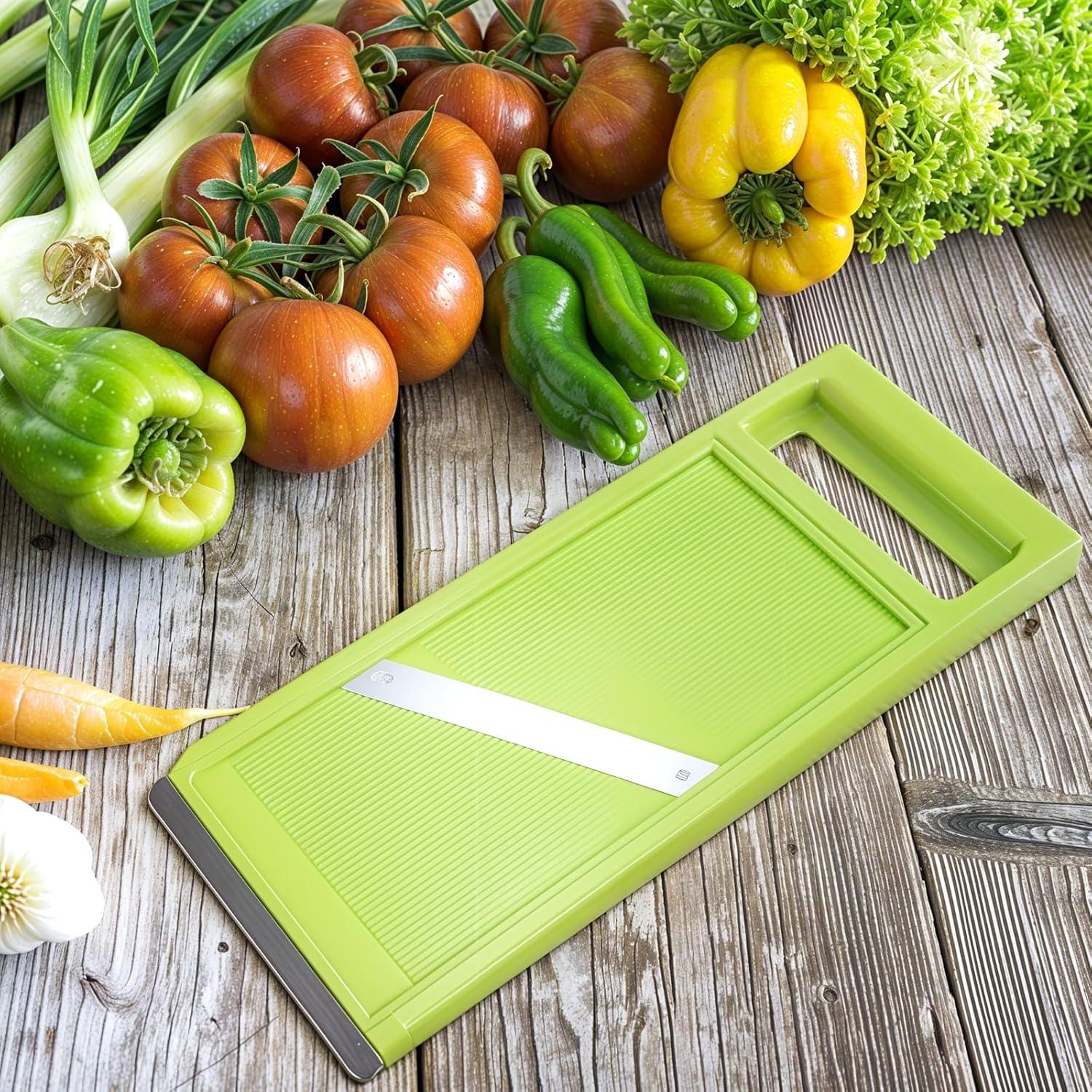 Cortador de Mandolina de Mano Oruola - Acero Inoxidable Verde