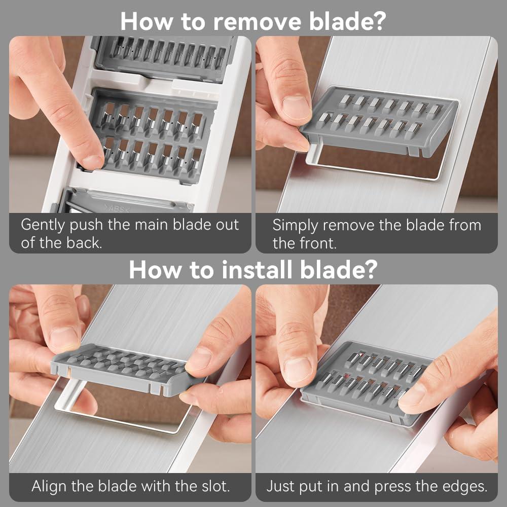 Cortador de Mandolina KEOUKE Acero Inoxidable 6 Cuchillas