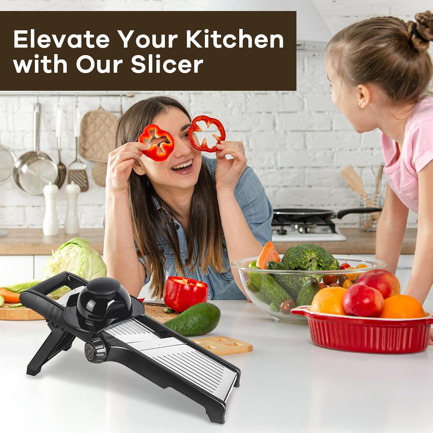 Cortador de Mandolina NIOSAVM de Acero Inoxidable con Guantes