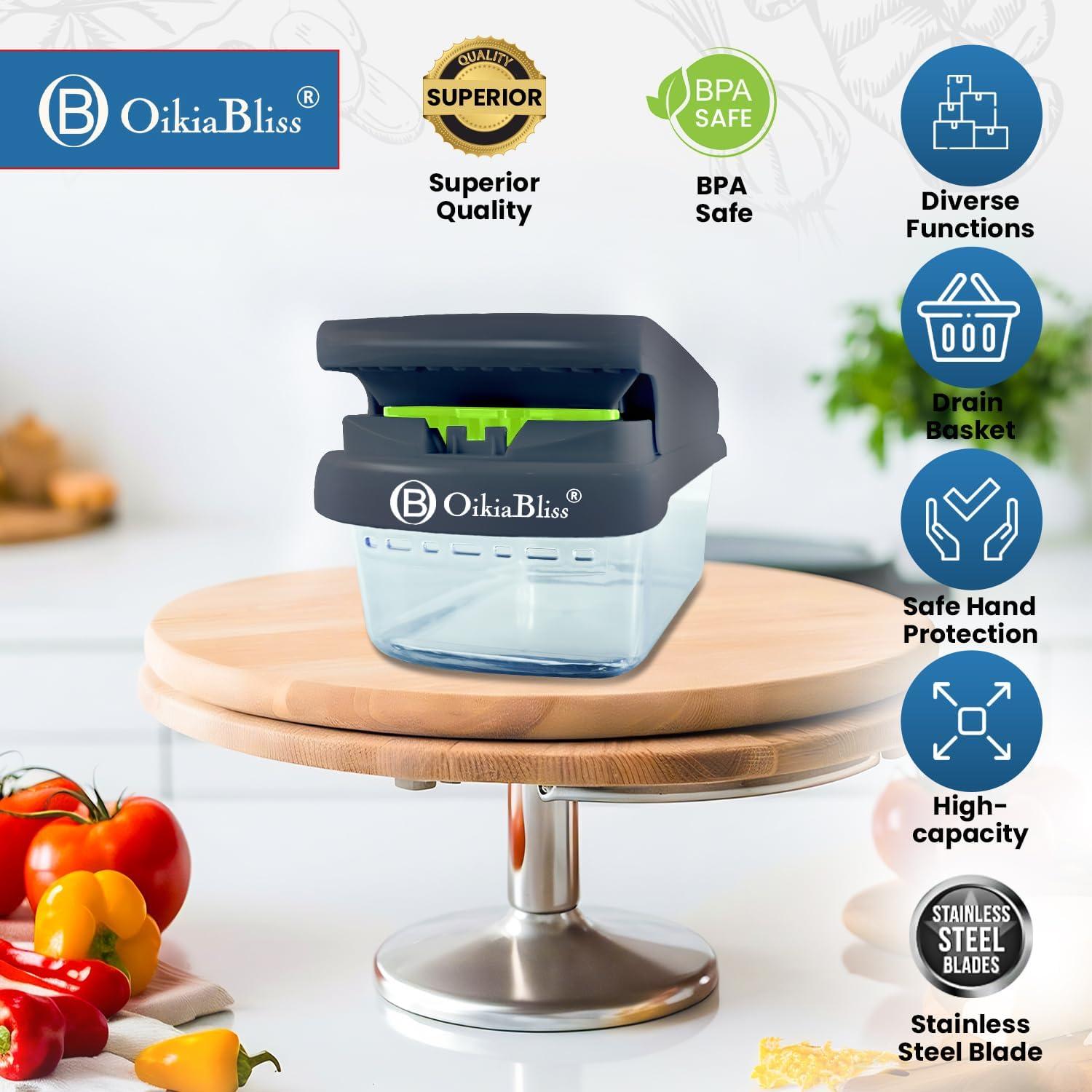 Cortador de Verduras OikiaBliss 15 en 1 Antideslizante Acero Inoxidable