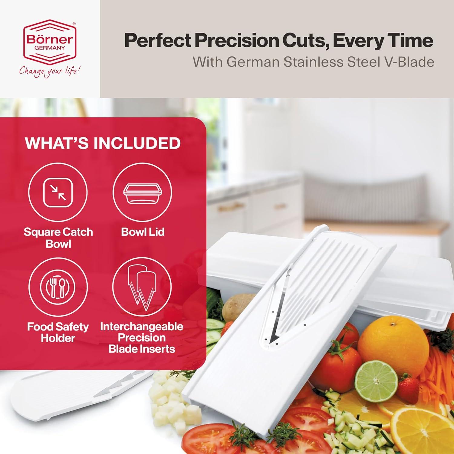 Cortador Mandolina V-Prep Swissmar - Versátil y Seguro, Blanco