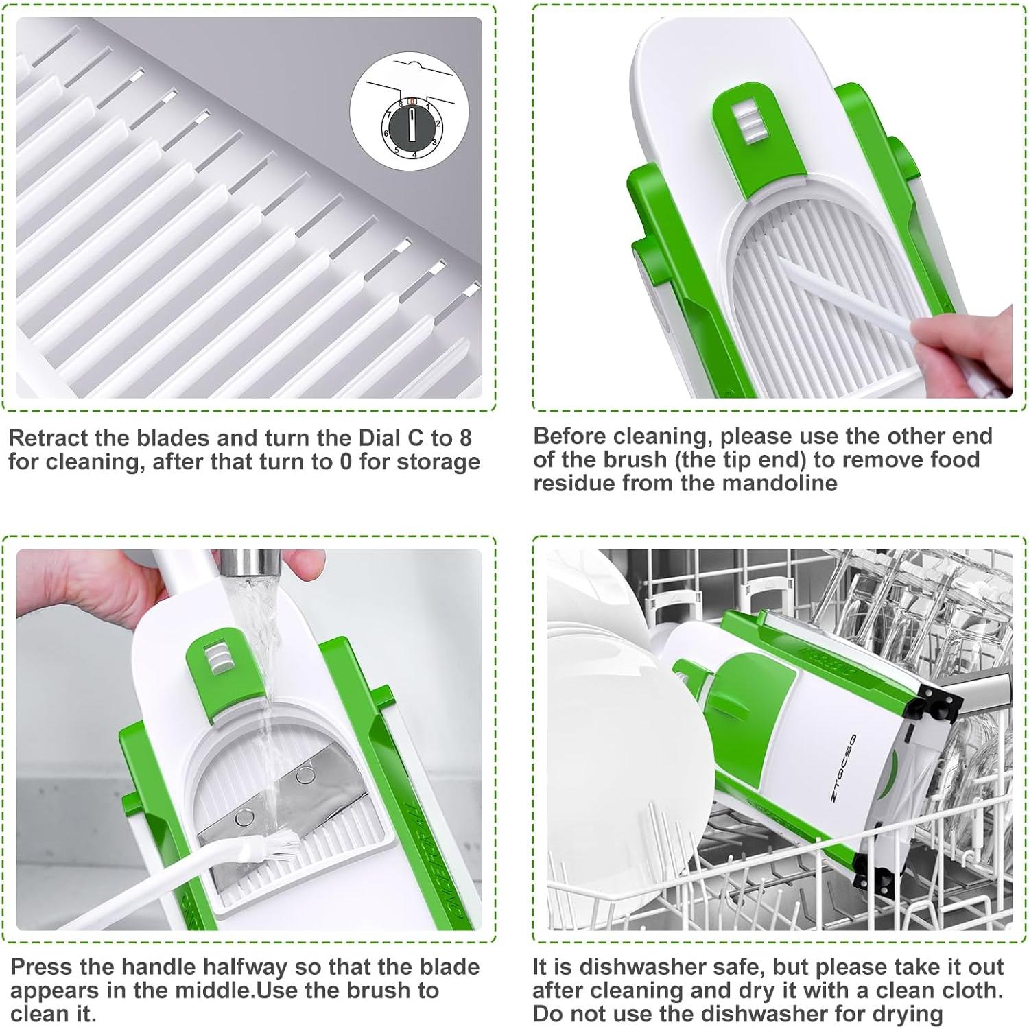 Rebanador Mandolina Jonscook Verde Aguacate 0.1-8 mm Ajustable