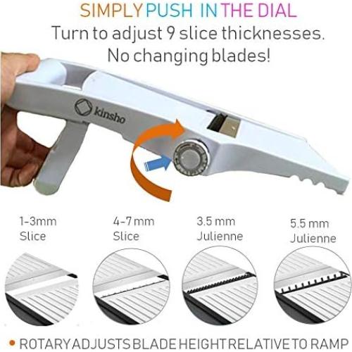 Cortador de Mandolina Ajustable Kinsho 9-en-1 Acero Inoxidable
