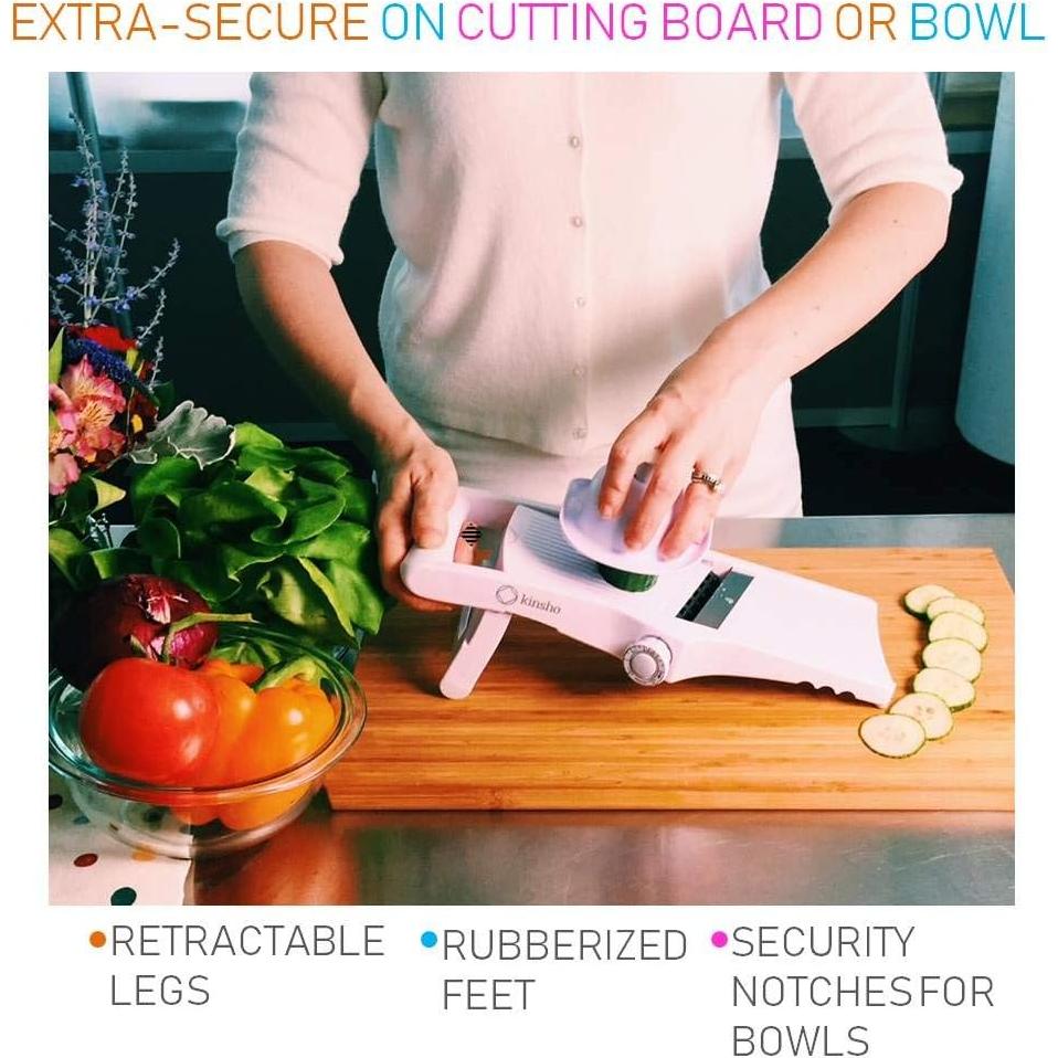 Cortador de Mandolina Ajustable Kinsho 9-en-1 Acero Inoxidable