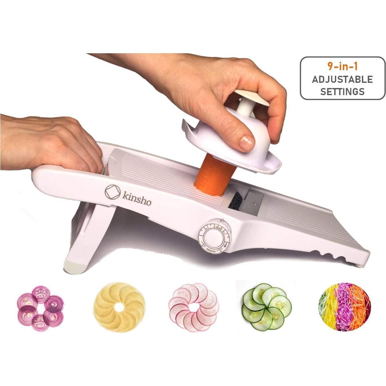 Cortador de Mandolina Ajustable Kinsho 9-en-1 Acero Inoxidable