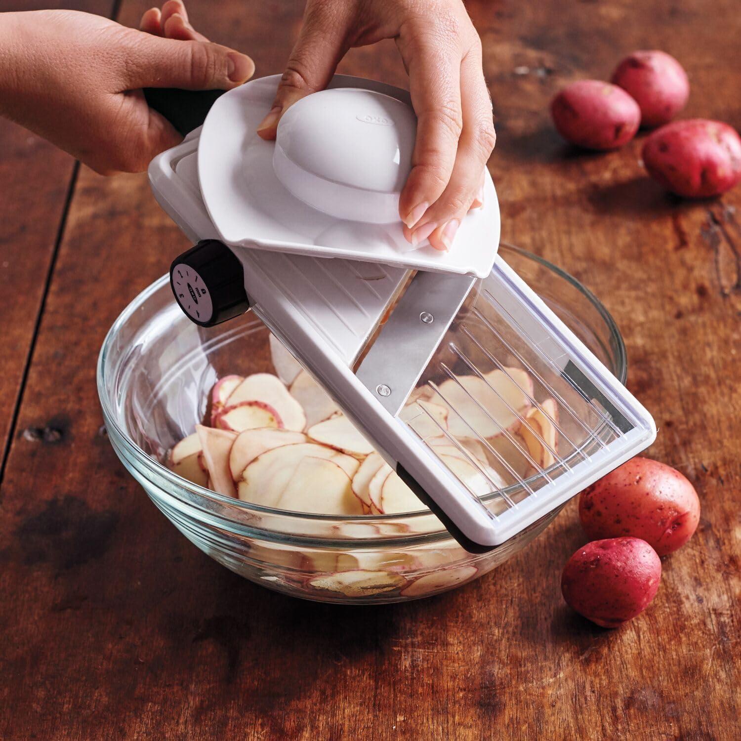 Mandolina de Mano OXO Blanca Ajustable Acero Inoxidable