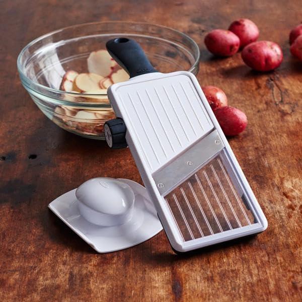 Mandolina de Mano OXO Blanca Ajustable Acero Inoxidable