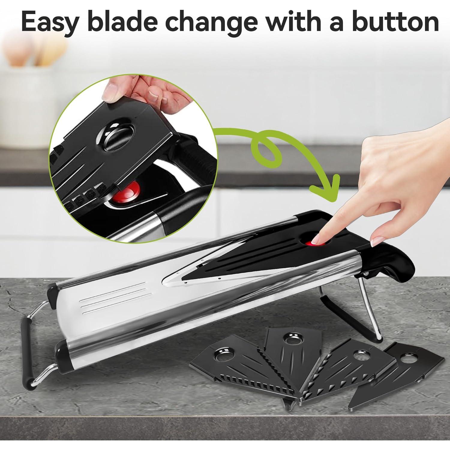 Cortadora de Mandolina NIOSAVM Acero Inoxidable 5 Cuchillas