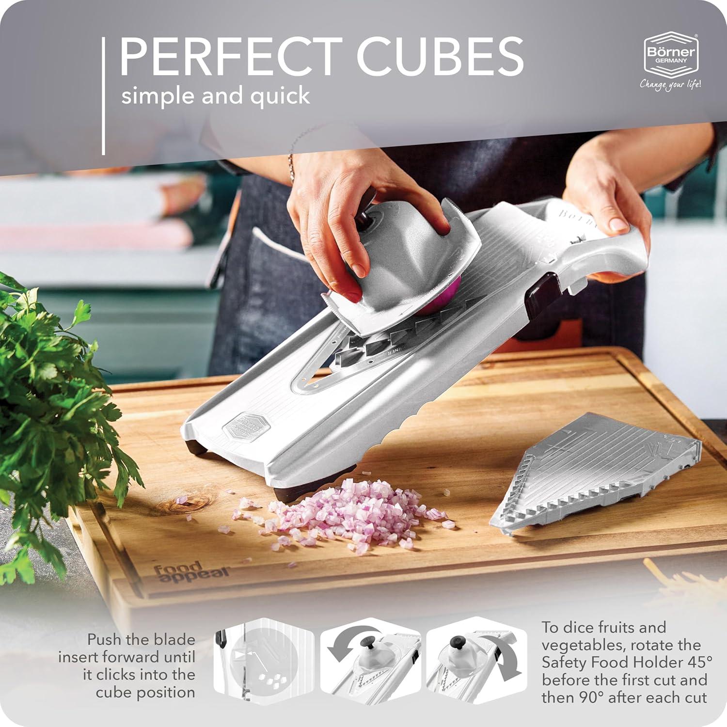 Cortador Mandolina V5 Börner - Cortador de Verduras Ajustable Blanco