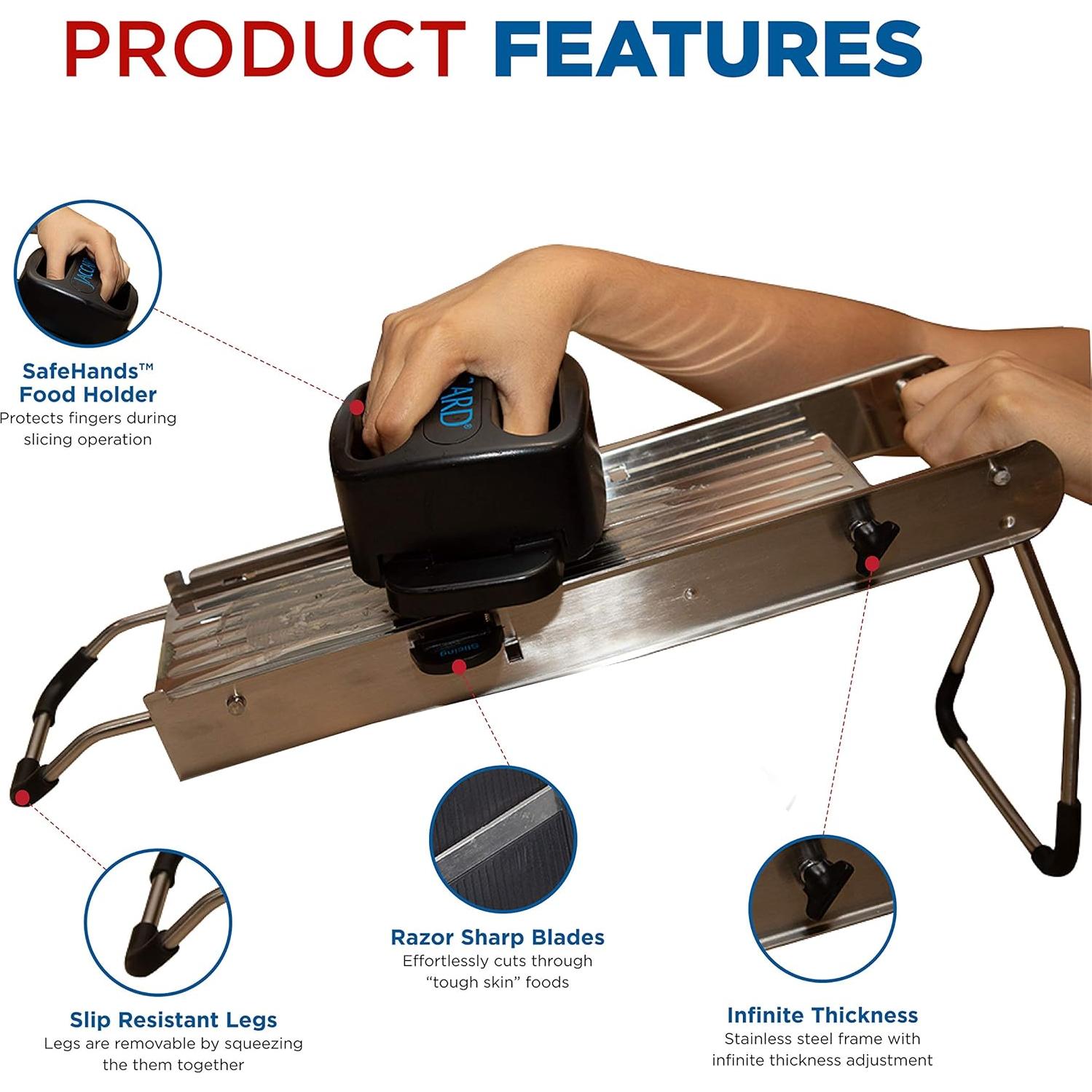 Mandolina Jaccard SafeHands Acero Inoxidable 7 Cuchillas