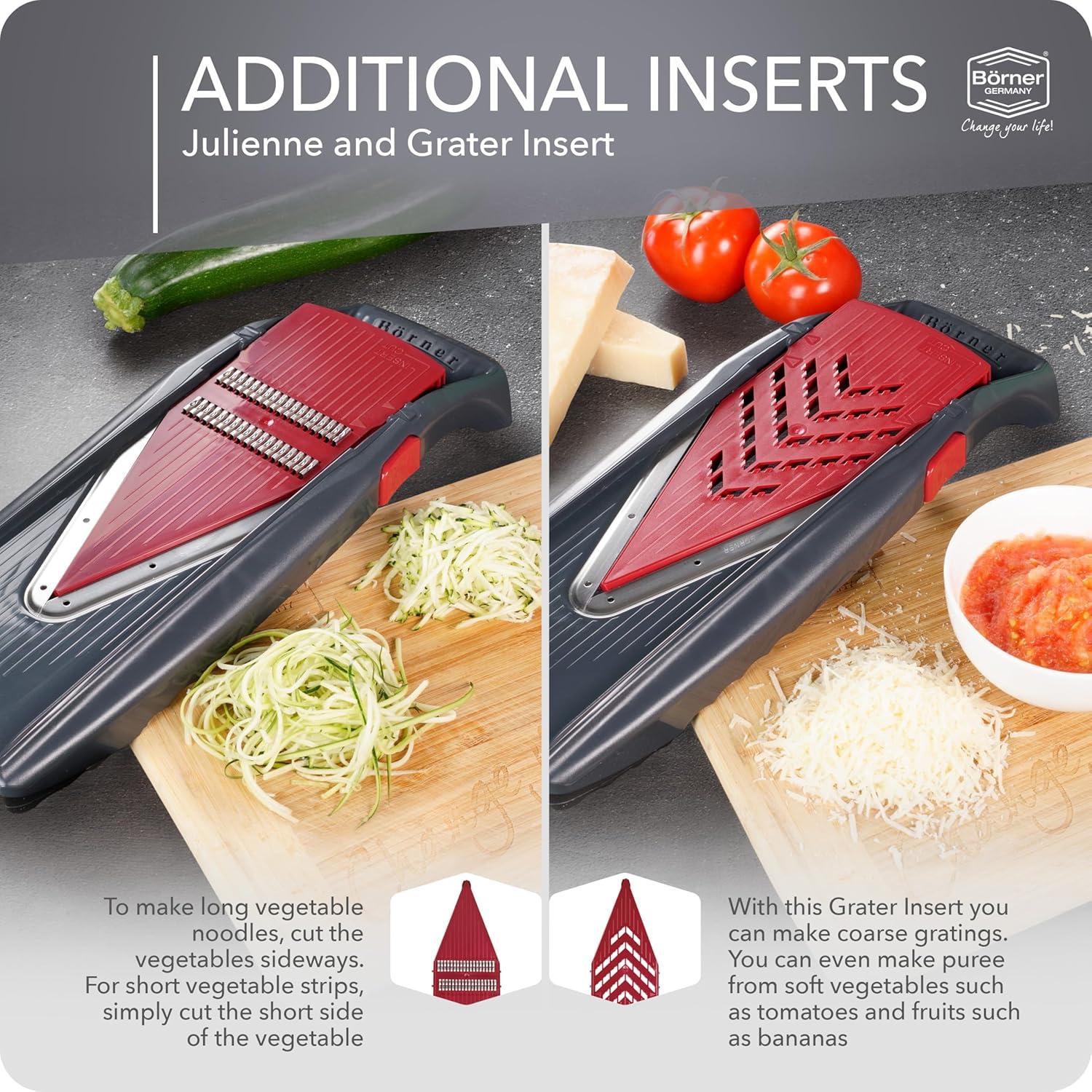 Mandolina Profesional Börner Vital - Cortadora de Verduras Manual con Cuchilla en V de Acero Inoxidable