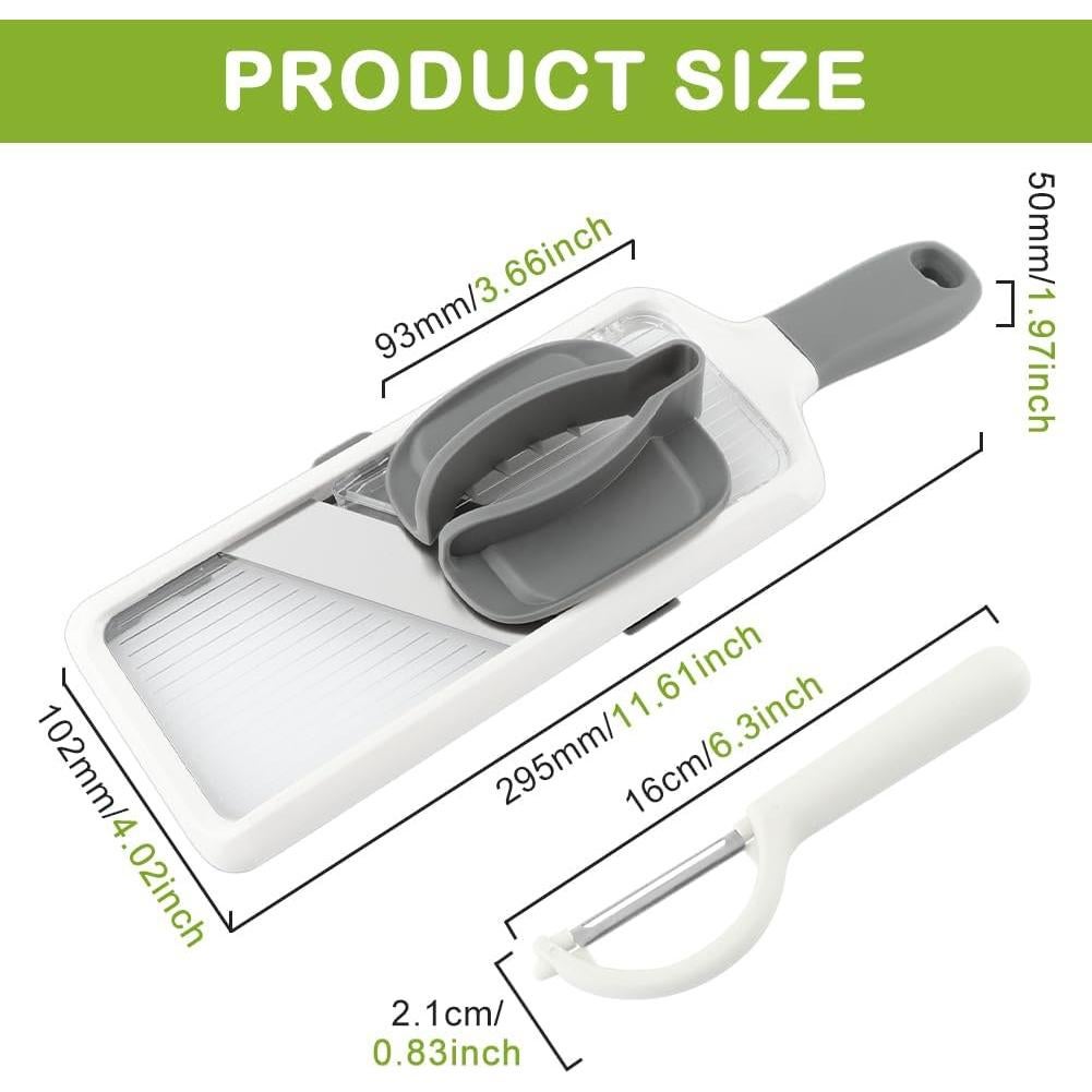 Cortador de Mandolina JIANWEI Gris con Cuchilla Inoxidable Ajustable