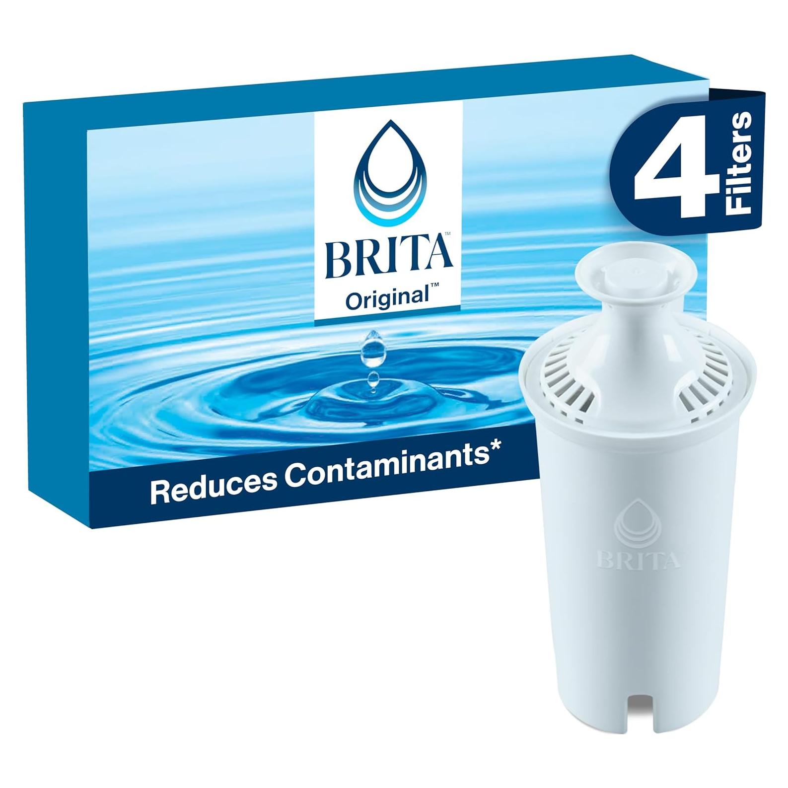 Filtros de Agua Brita Estándar - Paquete de 4 Filtros, Reduce Cloro y Metales